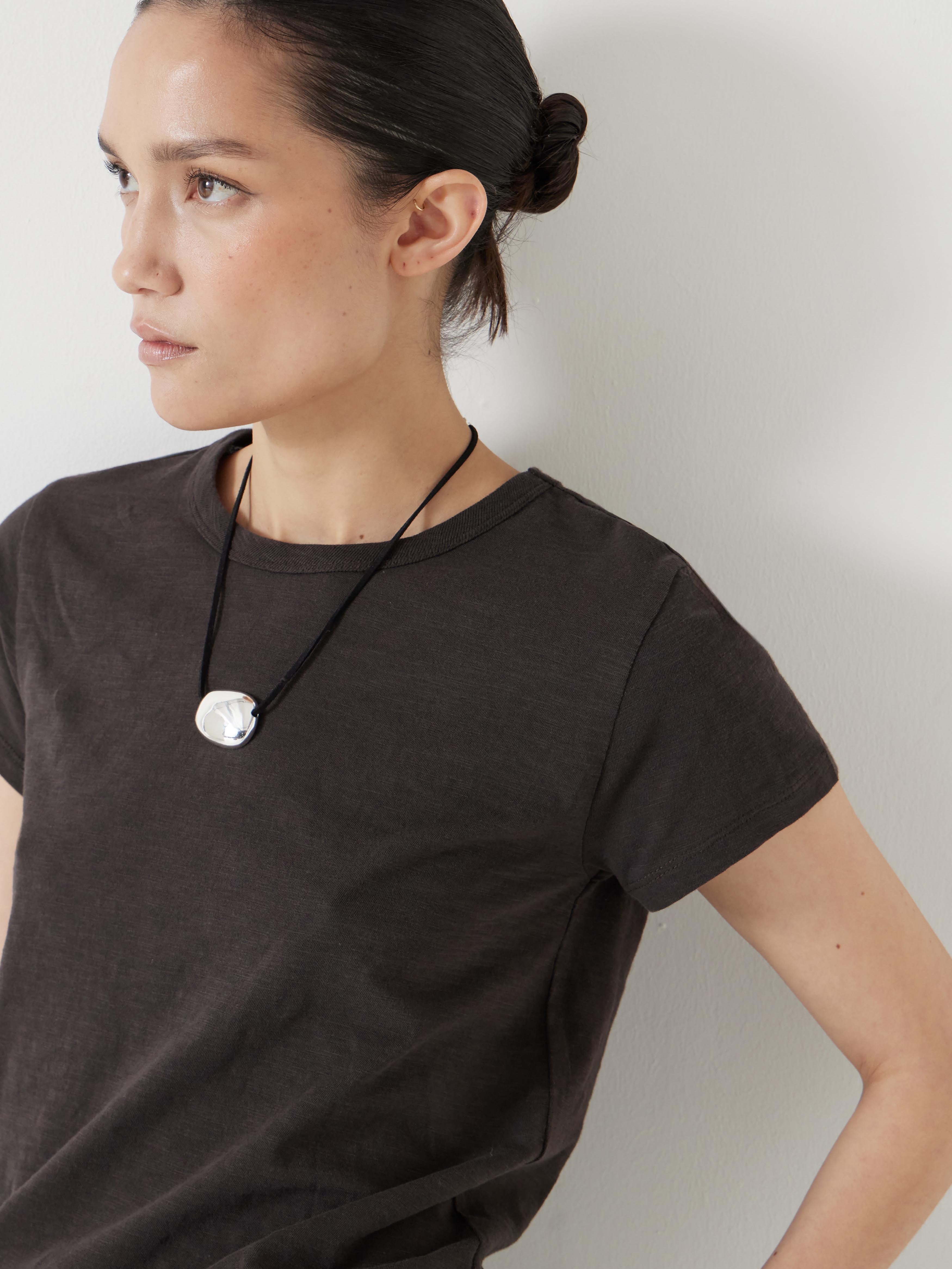 Slim Fit Slub Cotton Crew Neck T-Shirt