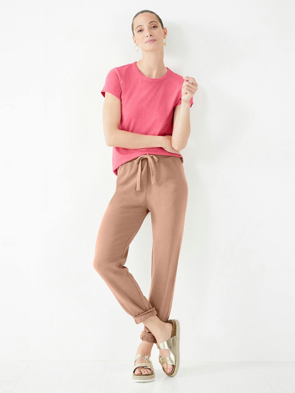 000749-0095-01 Slim Fit Slub Cotton Crew Neck T-Shirt