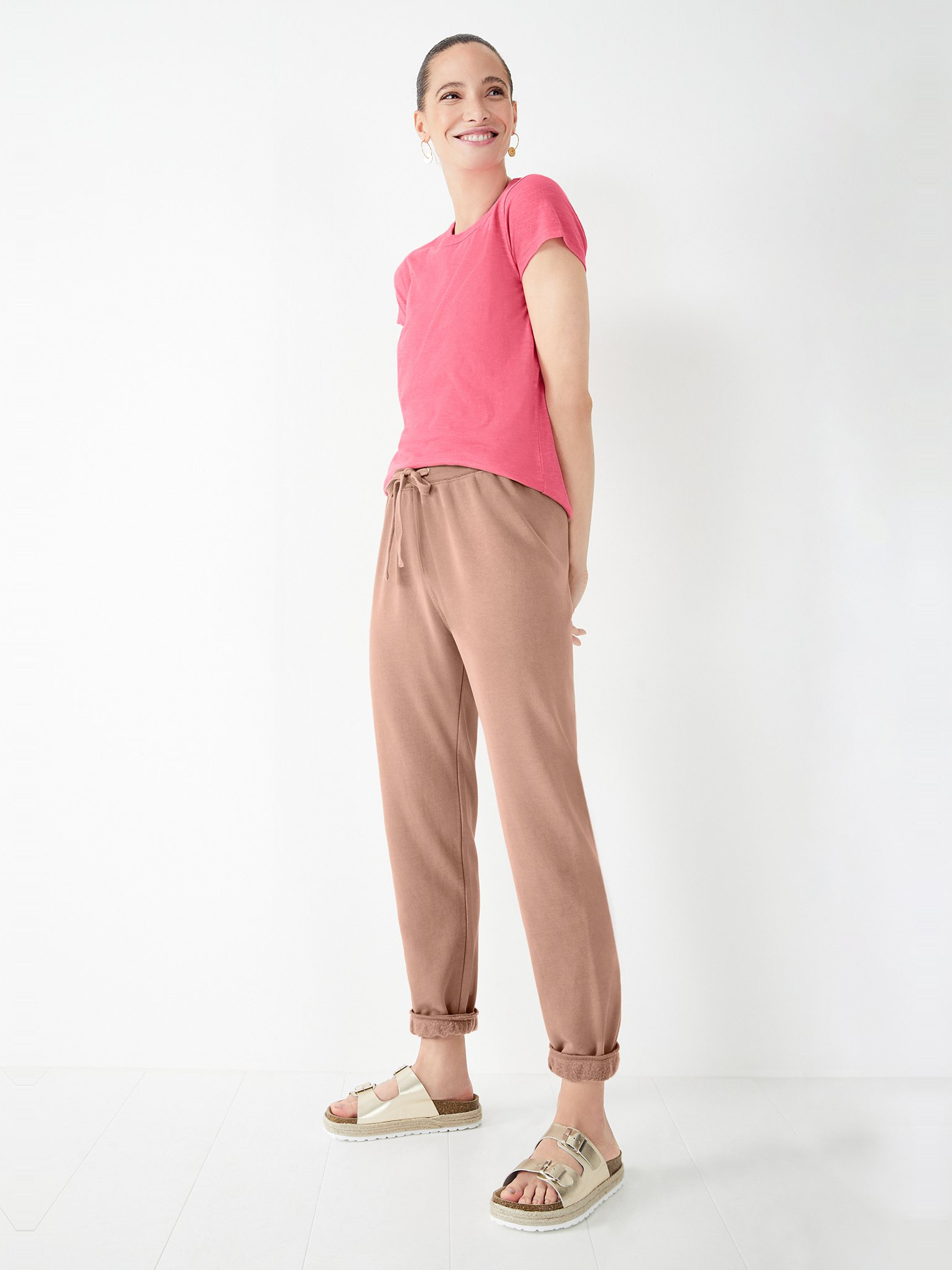 Slim Fit Slub Cotton Crew Neck T-Shirt