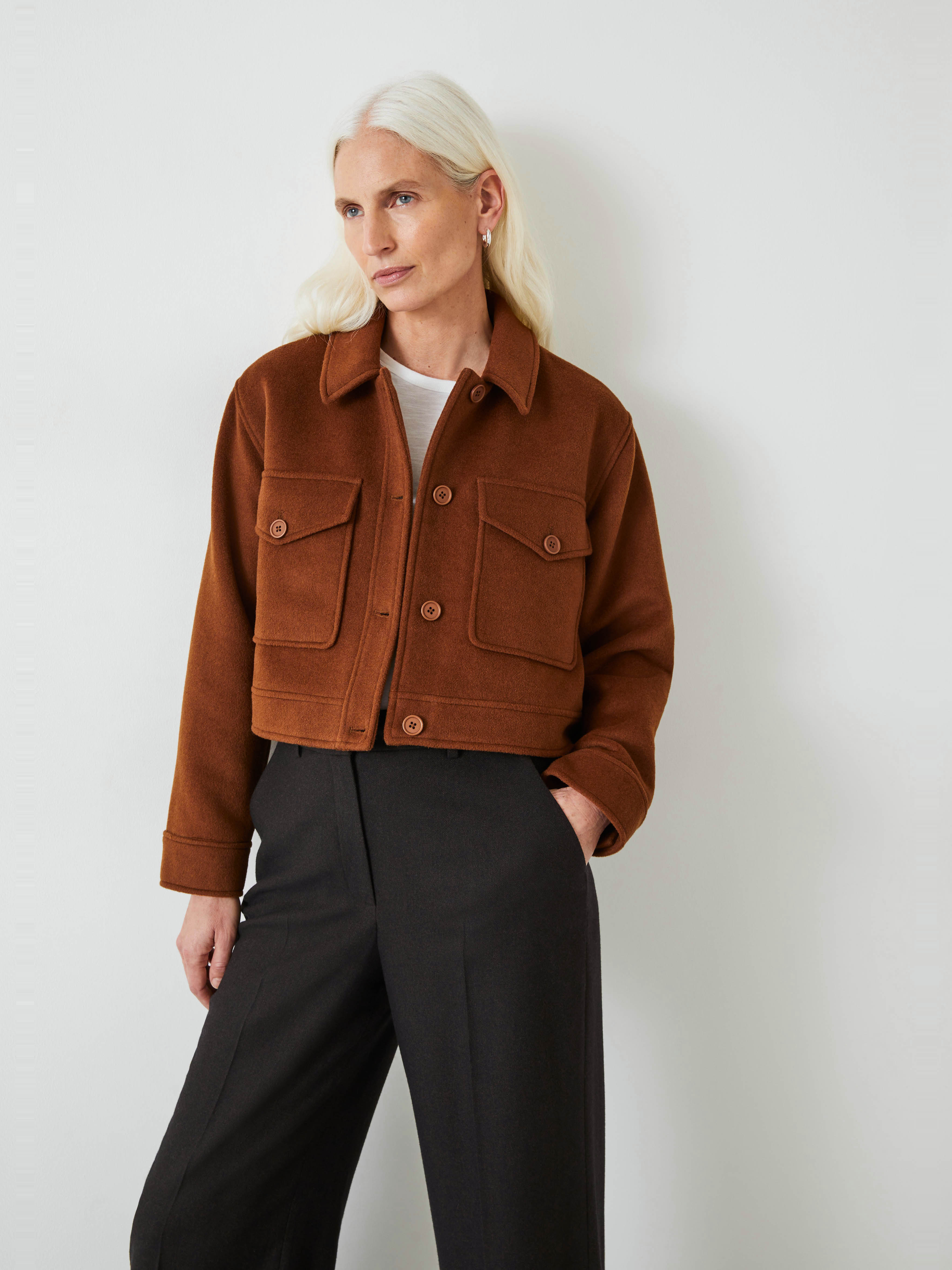 Taylah Relaxed Cropped Wool Jacket