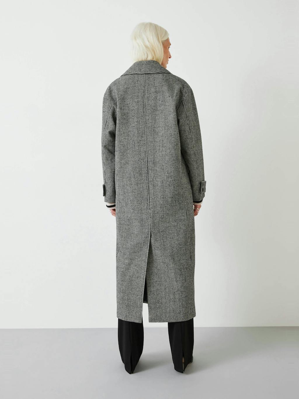 009546-0456-03 Rose Check Double Breasted Wool Blend Coat