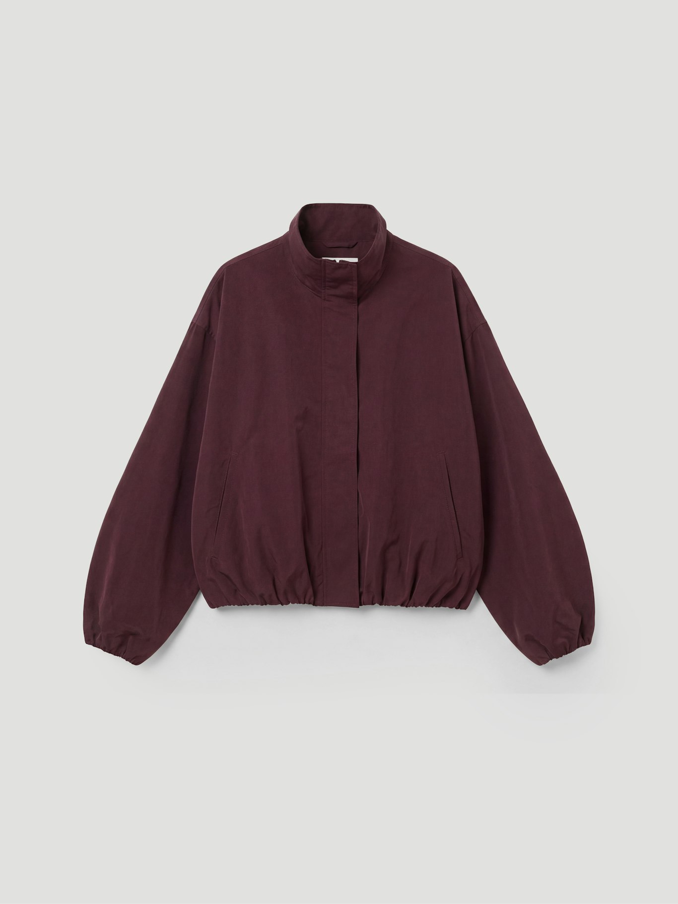 015862-1319-07 Maple Lined Bubble Hem Funnel Neck Jacket