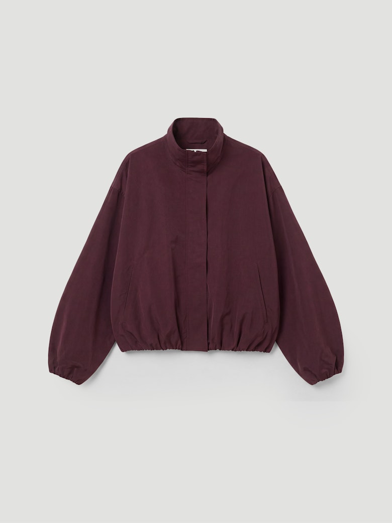 Maple Lined Bubble Hem Funnel Neck Jacket