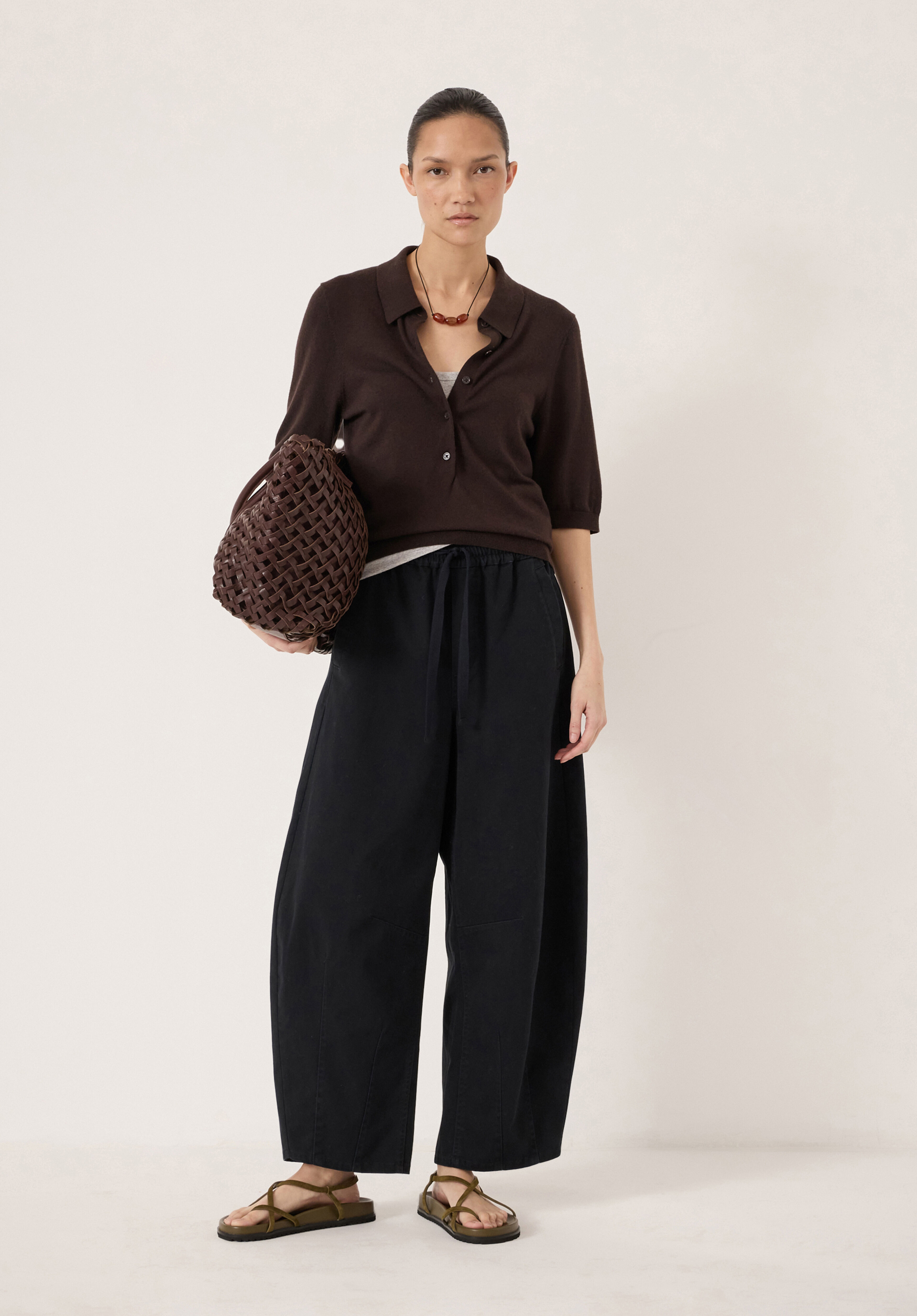 Rina Pull On Barrel Leg Trousers
