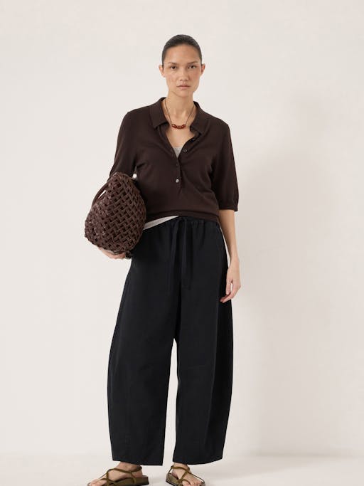 Rina Pull On Barrel Leg Trousers