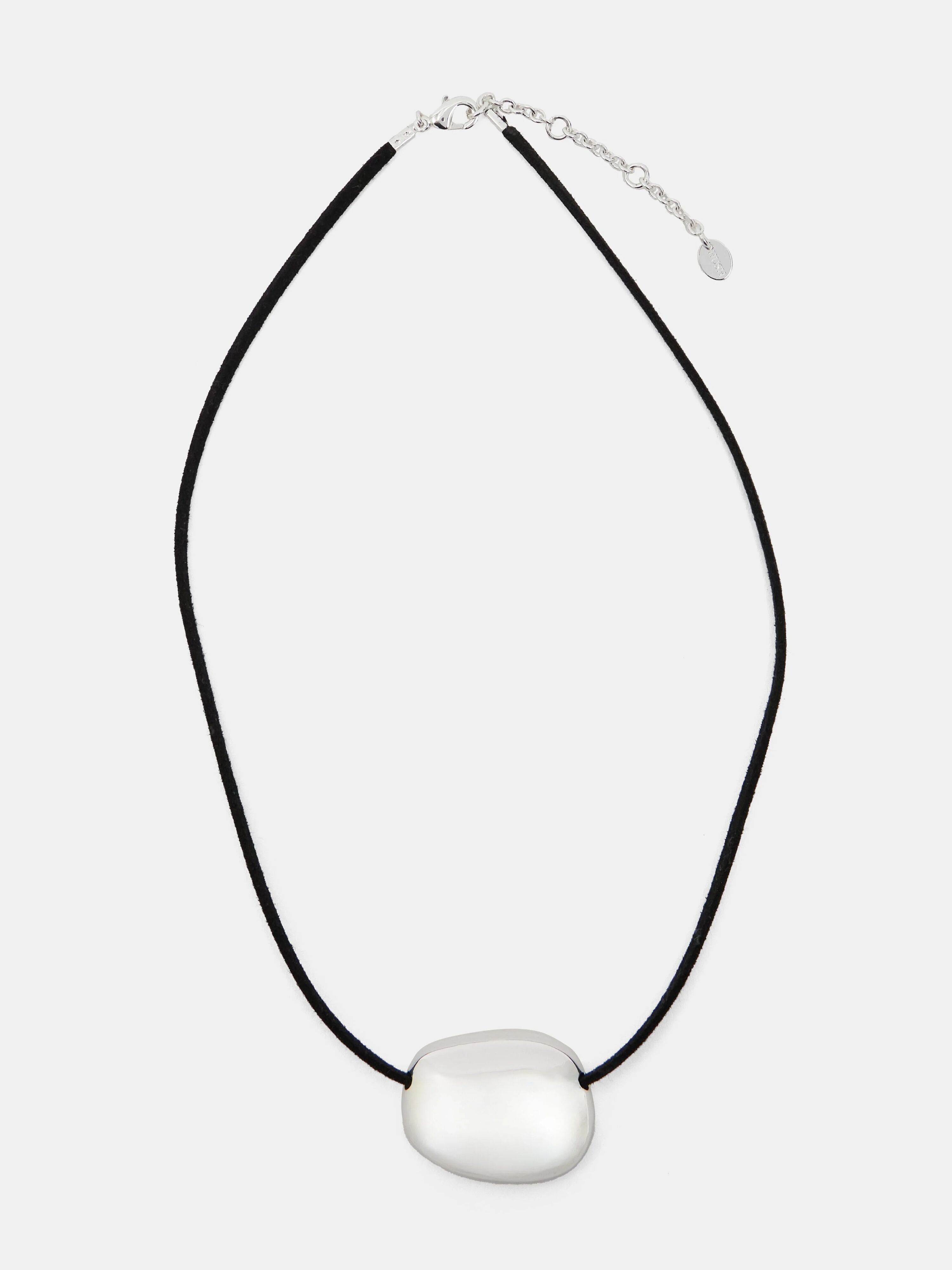 Pebble Pendant Cord Necklace