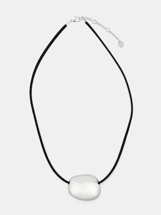 Pebble Pendant Cord Necklace
