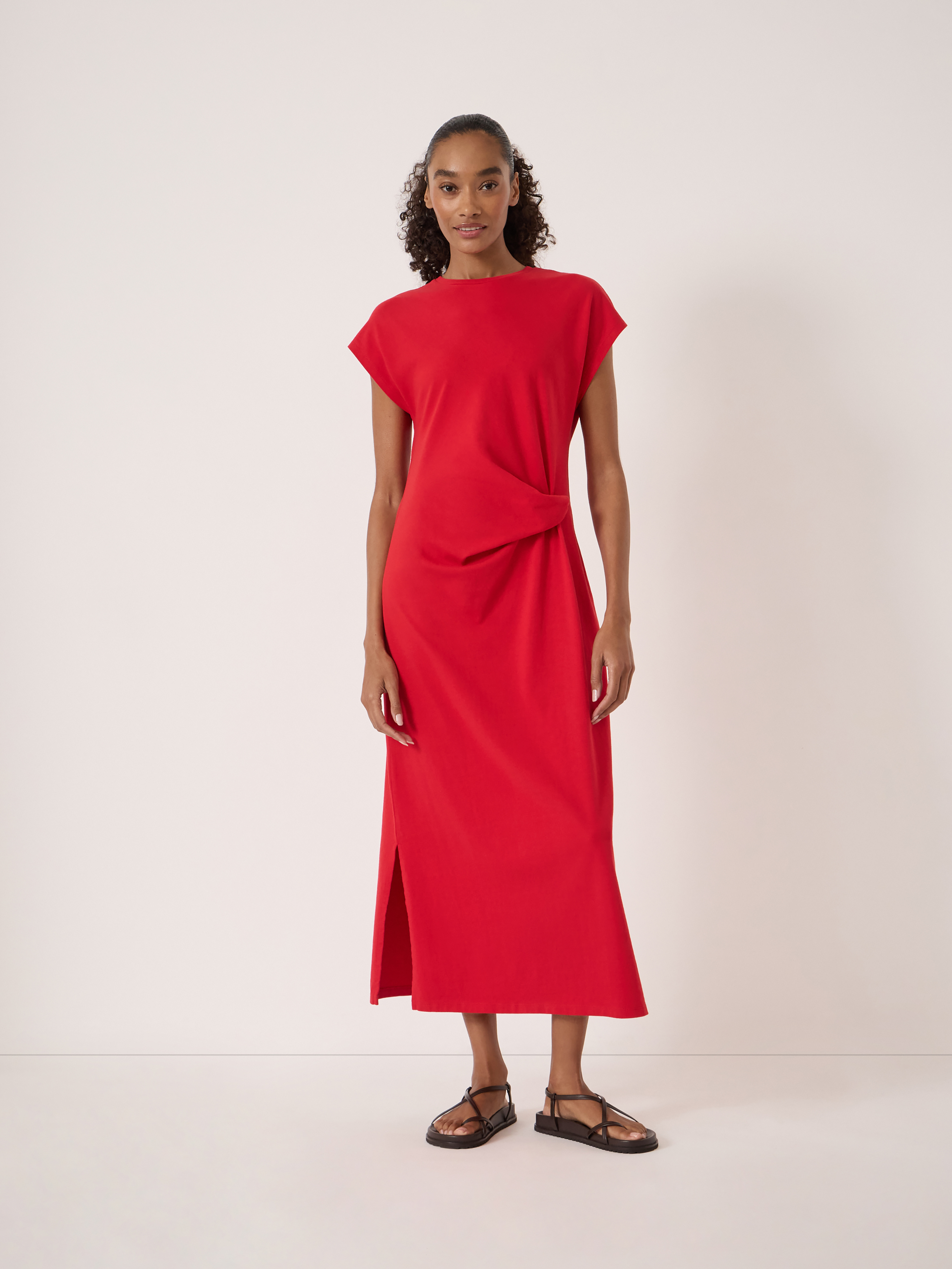 Athena Twist-Detail Jersey Dress