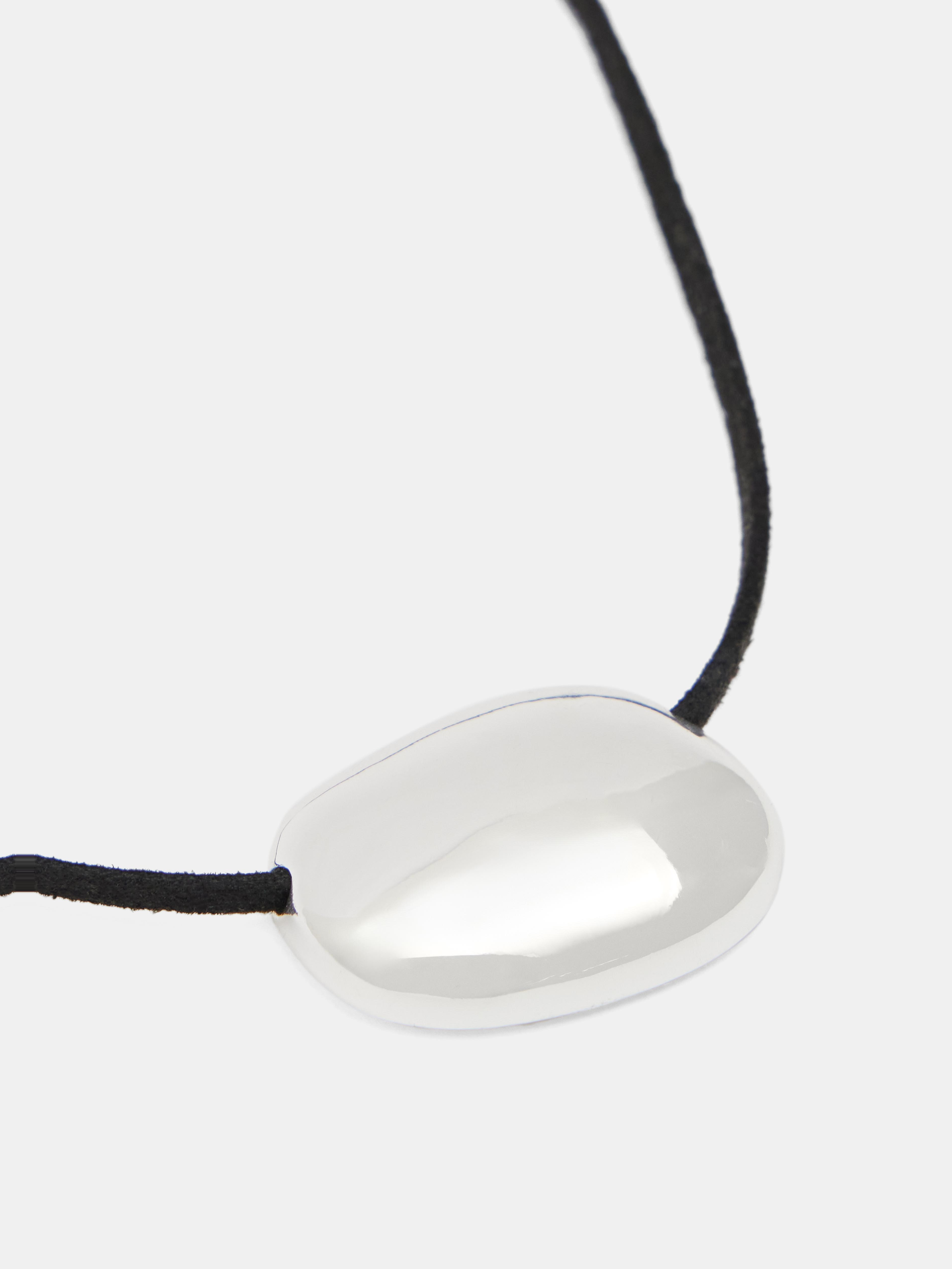 Pebble Pendant Cord Necklace