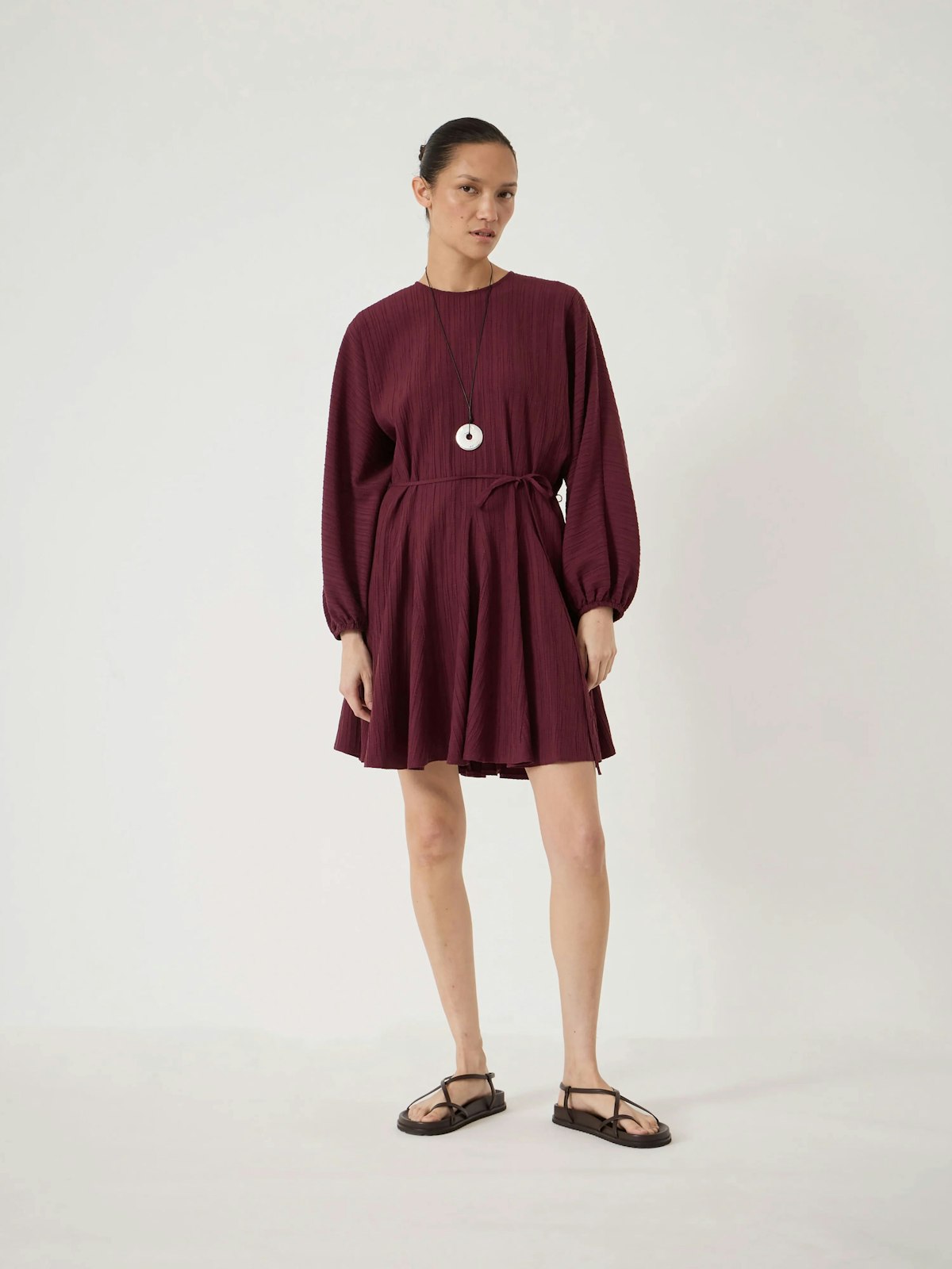 hush red dress HUSH Abstract Air Flow Midi Dress containing LENZING ECOVERO Viscose