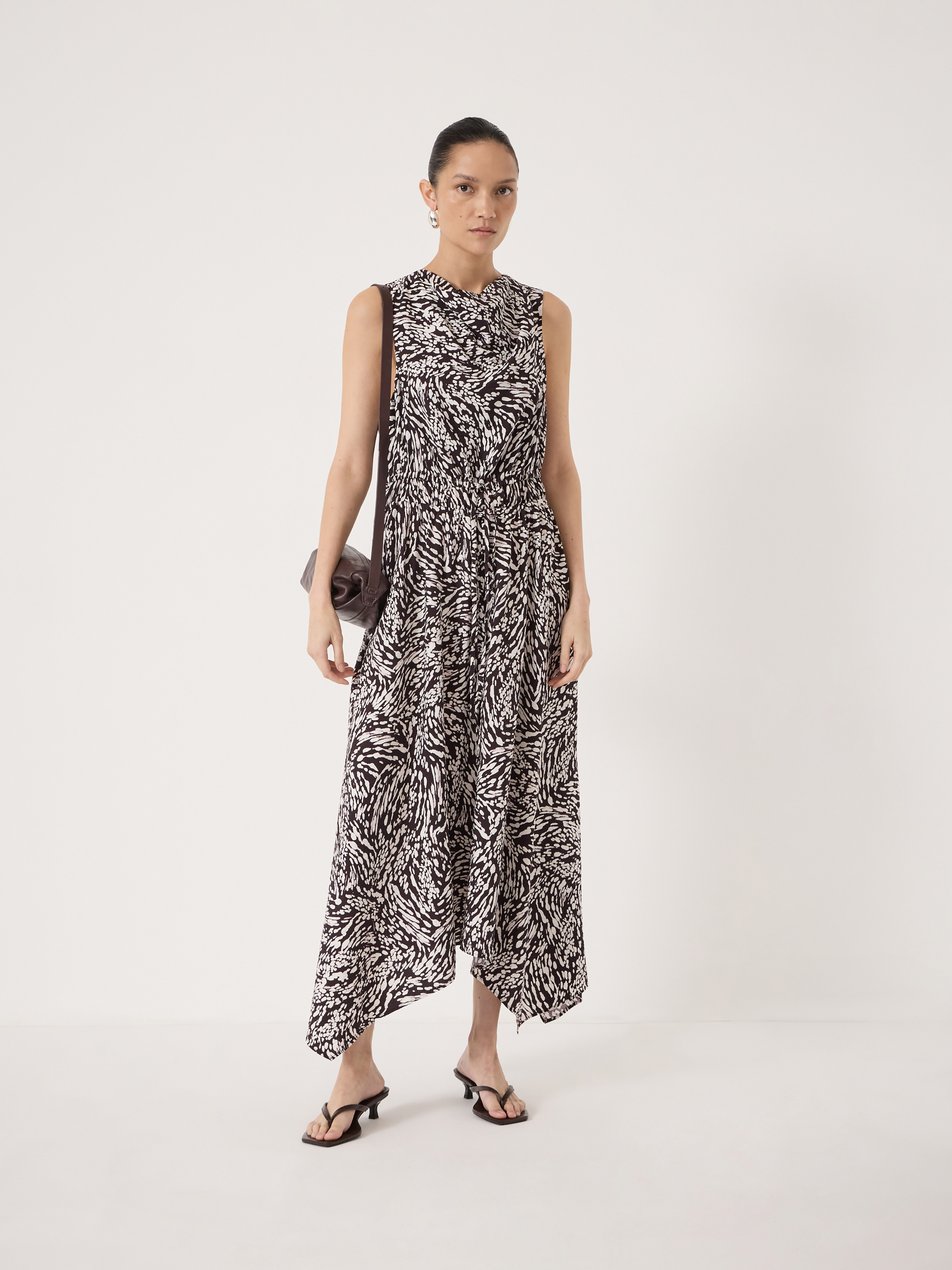 Estie Cowl Neck Hanky Hem Dress