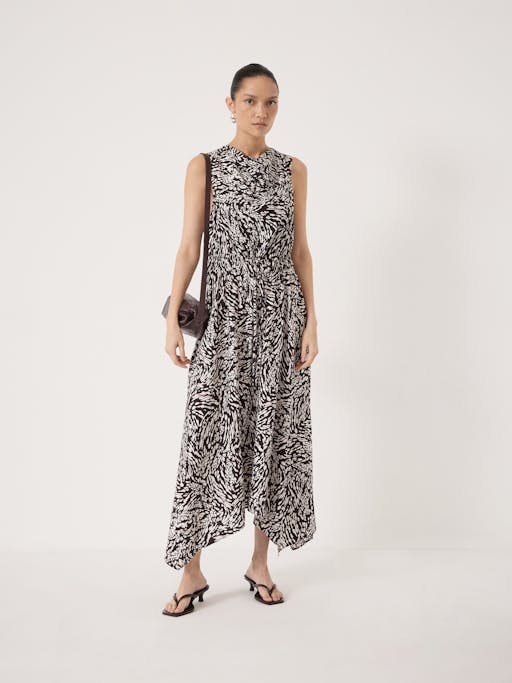 Estie Cowl Neck Hanky Hem Dress