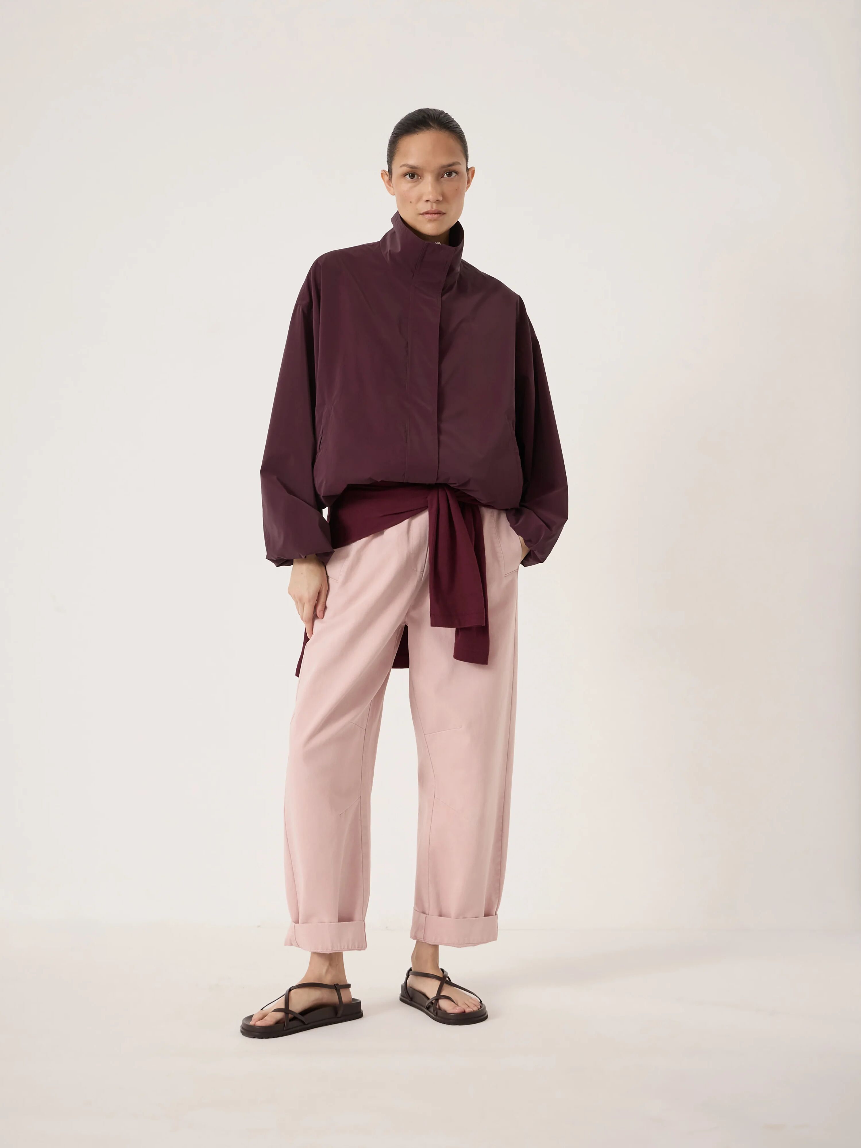 Maple Bubble Hem Funnel Neck Jacket