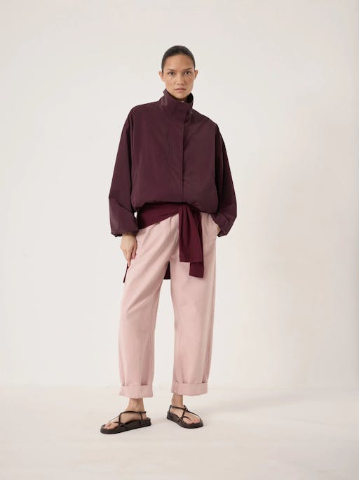 Maple Bubble Hem Funnel Neck Jacket