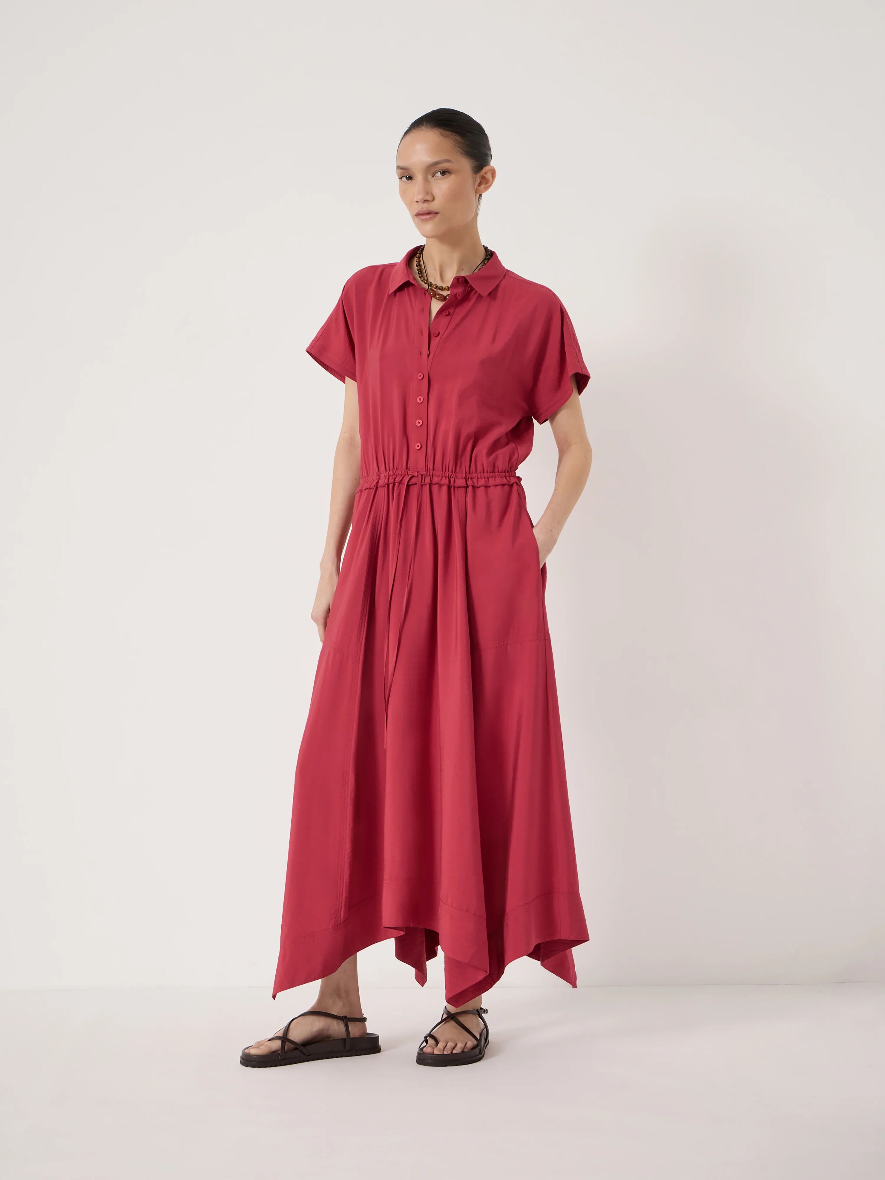 Lila Short Sleeve Hanky Hem Dress