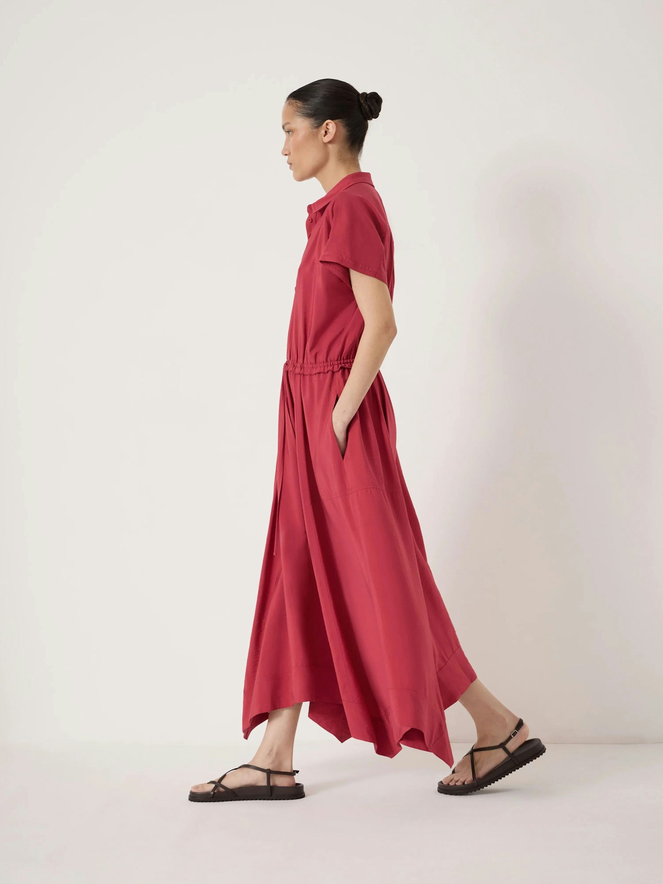 hush red dress Hush Red Grace V-Neck Long Sleeve Dress