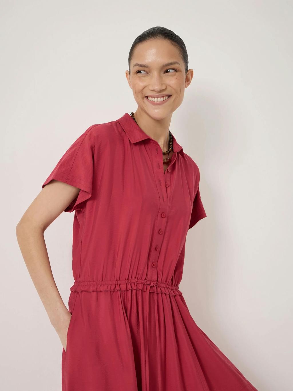 014544-1166-04.jpg Lila Short Sleeve Hanky Hem Dress
