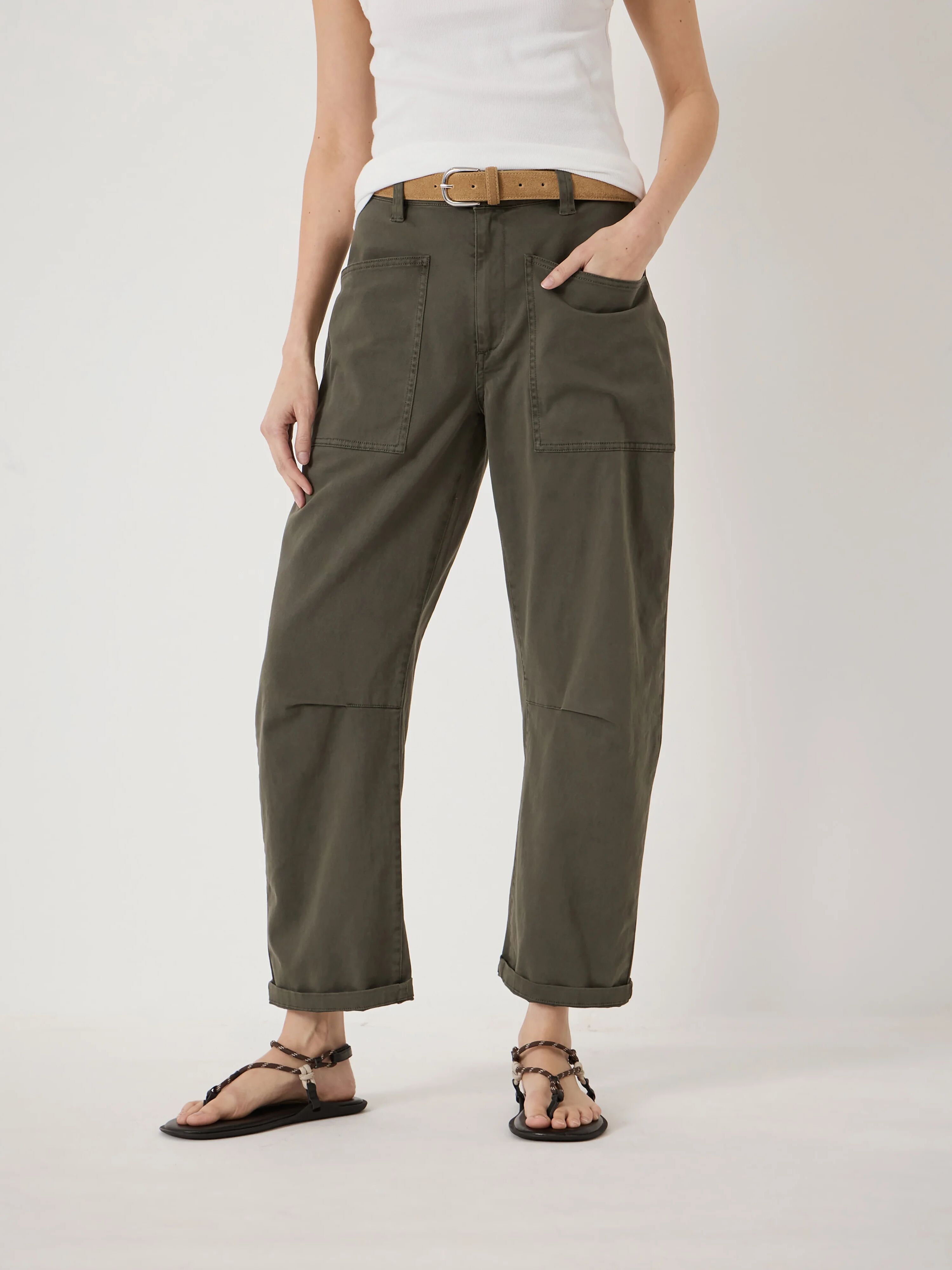 Cordi Barrel Leg Cotton Trousers