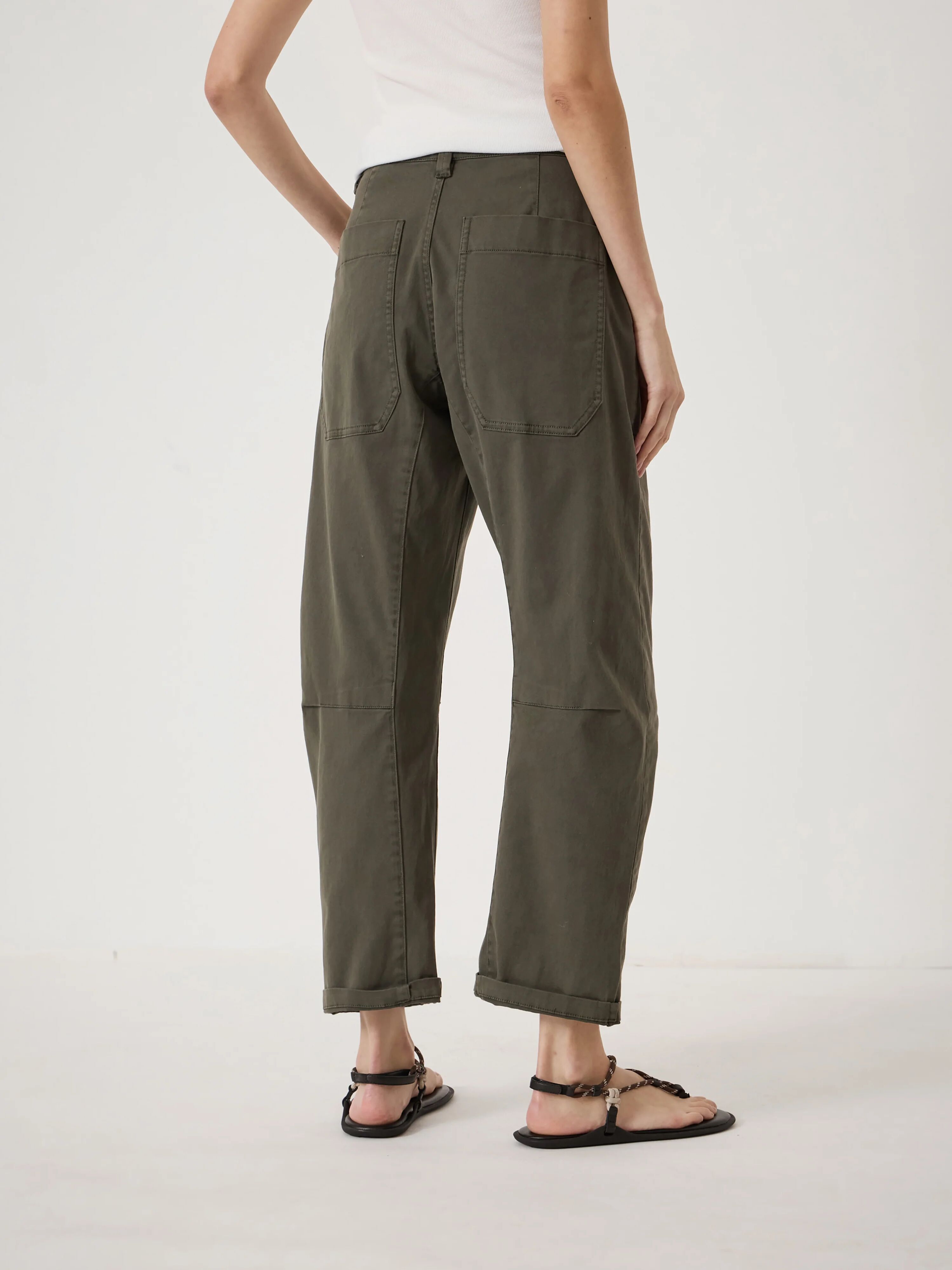 Cordi Barrel Leg Cotton Trousers