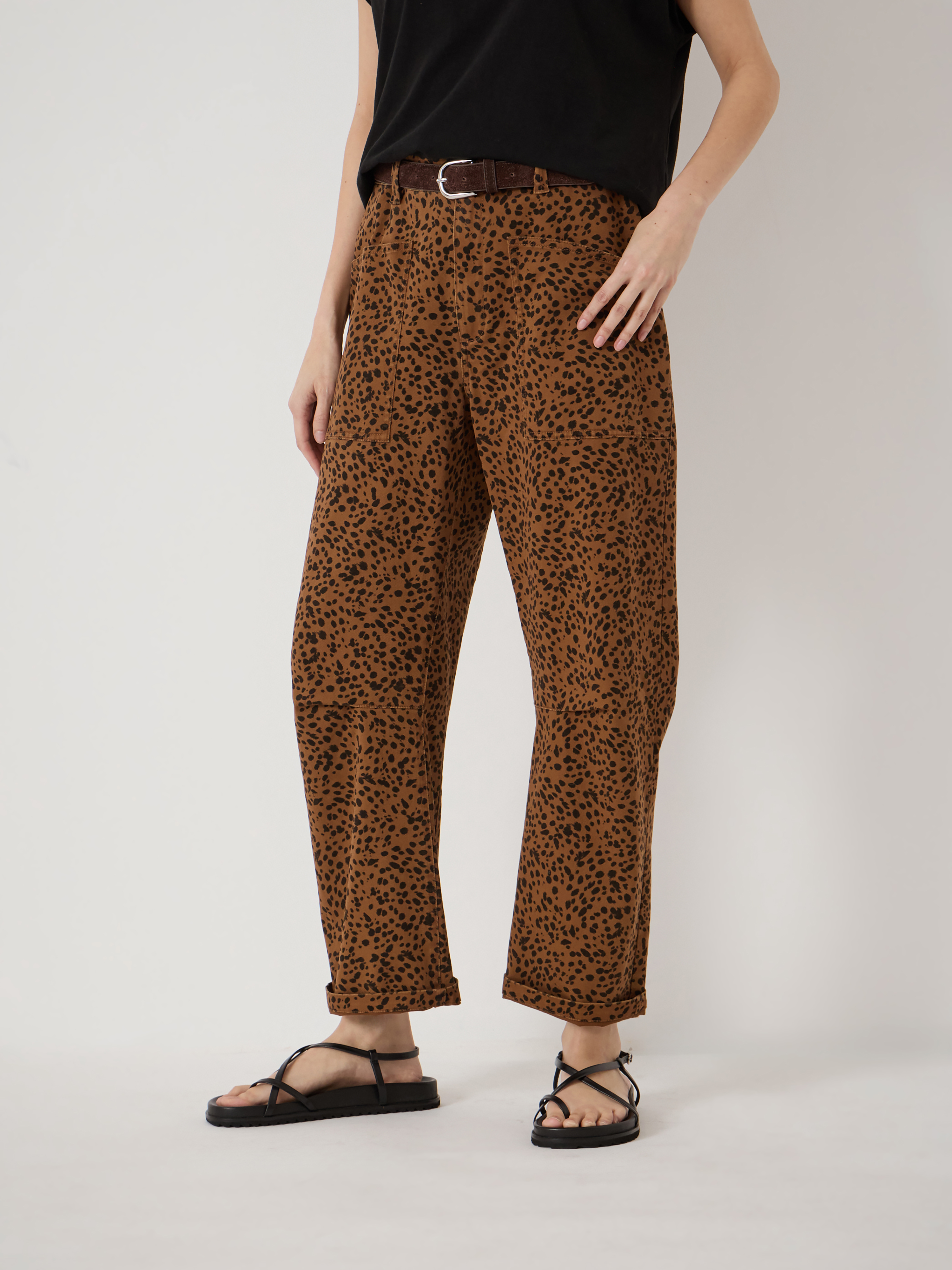 Cordi Barrel Leg Cotton Trousers