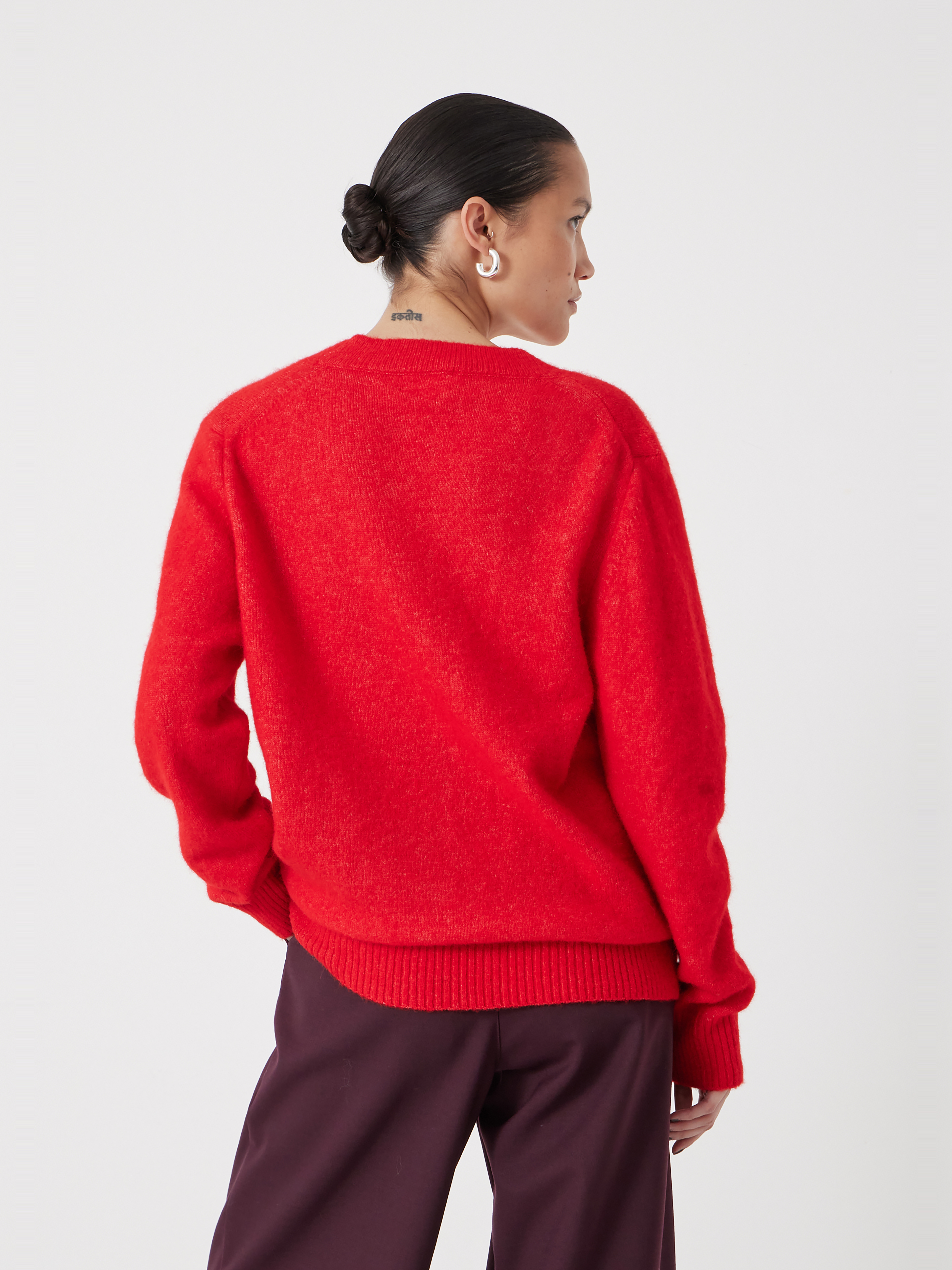 V Neck Wool Blend Jumper