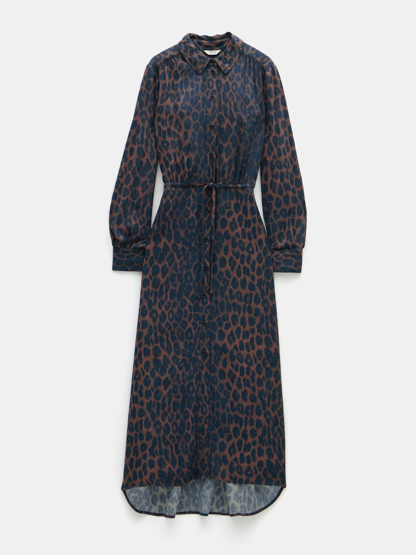 013572-4604-07 Rosey Leopard Midi Shirt Dress