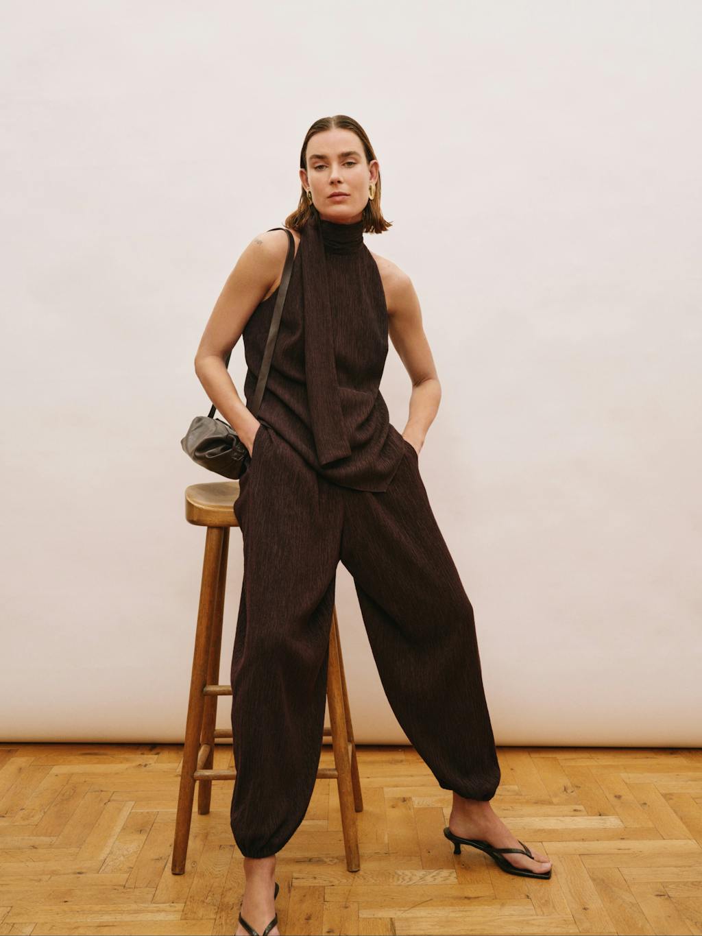 015274-4843-11 Adira Crinkle Bubble Hem Trousers