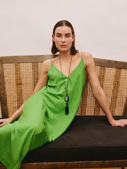 Air Flow Seam Detail Maxi Slip Dress