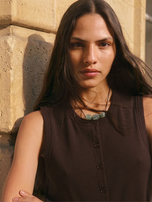 Ayana Button Ribbed Vest