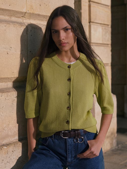 Celeste Short Sleeve Linen Blend Cardigan