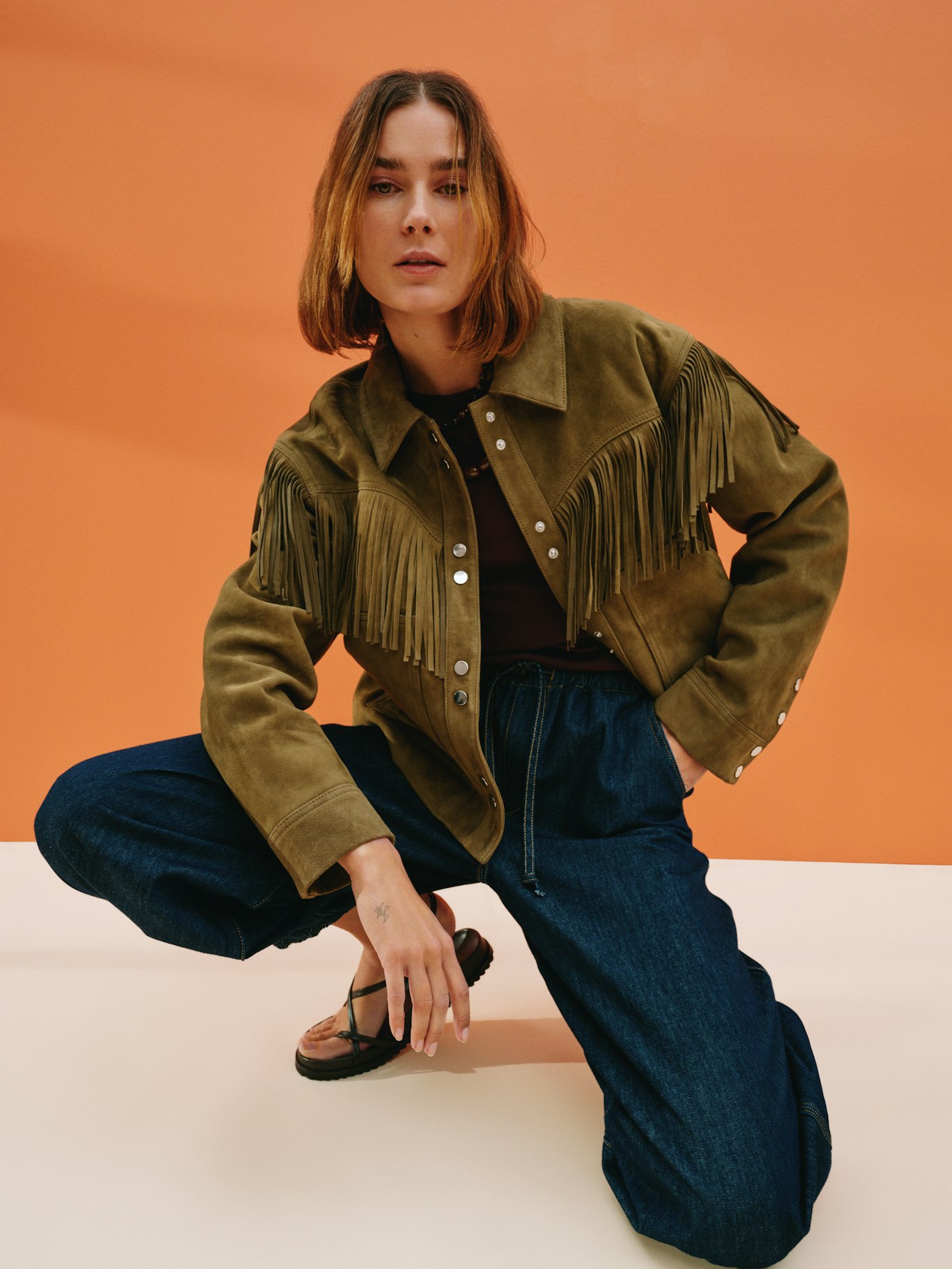 015006-2998-10 Oona Fringe Pure Suede Jacket