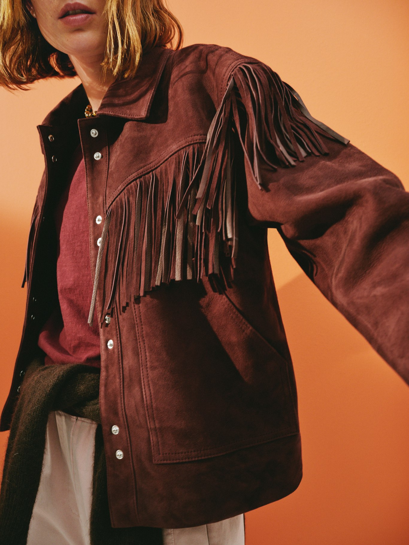 015006-3278-10 Oona Fringe Pure Suede Jacket