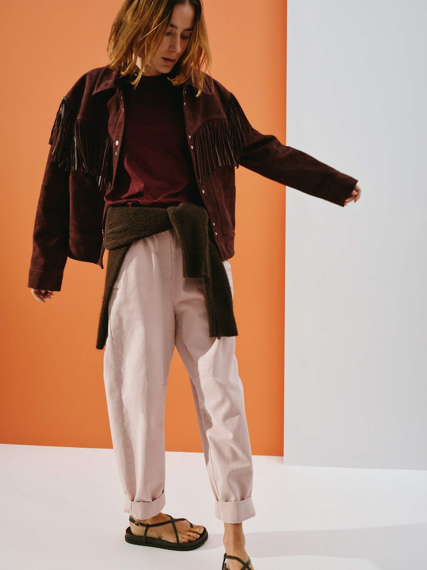015006-3278-11 Oona Fringe Pure Suede Jacket