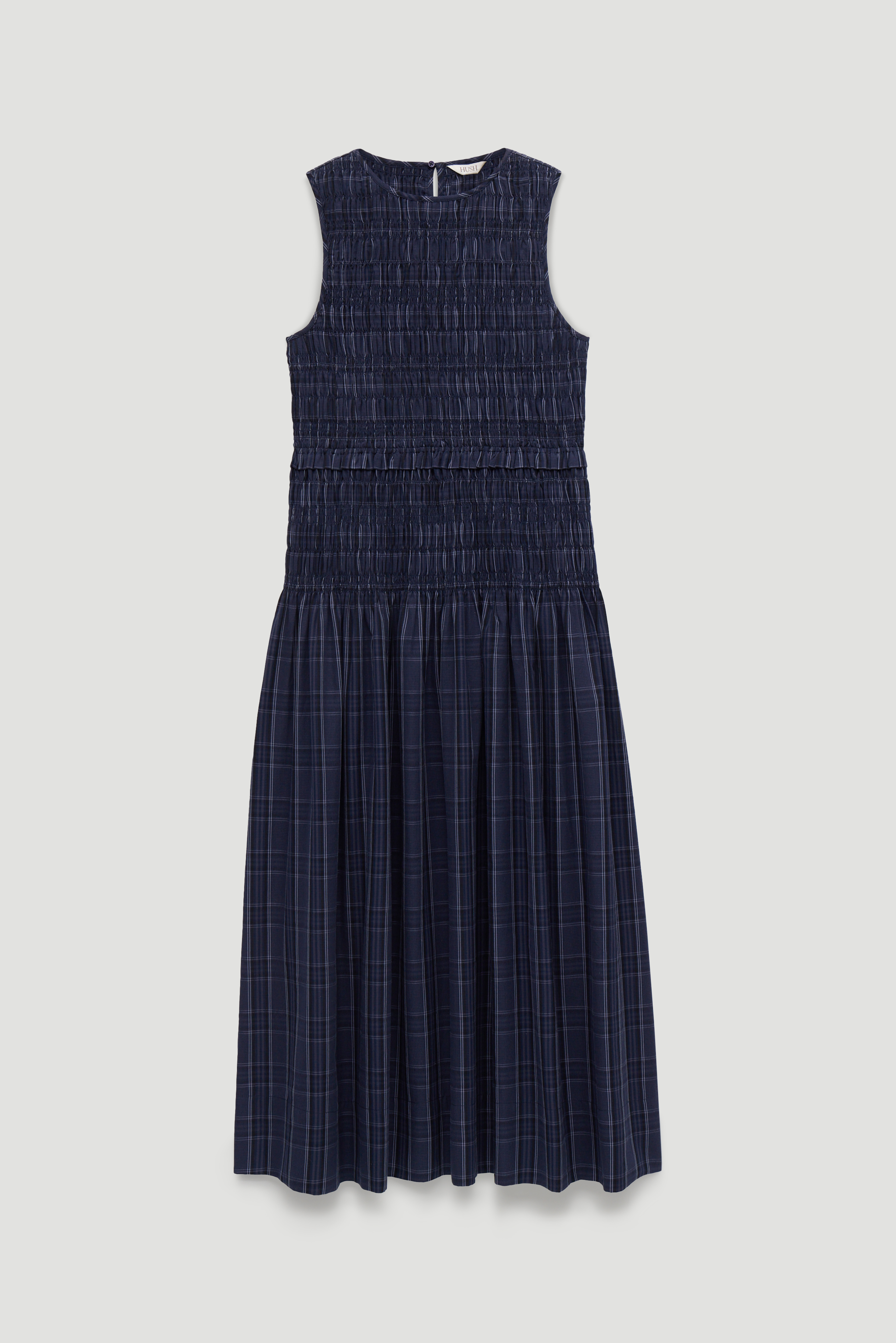 Ismay Shirred Check Cotton Dress