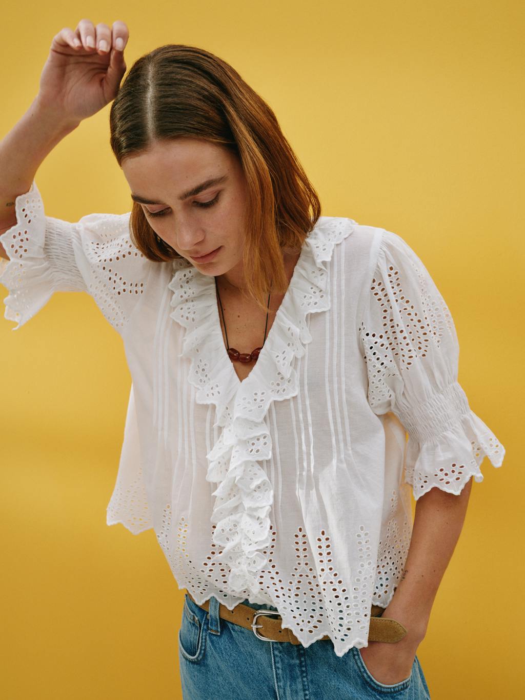 013033-0001-10 Koa Cotton Broderie Blouse