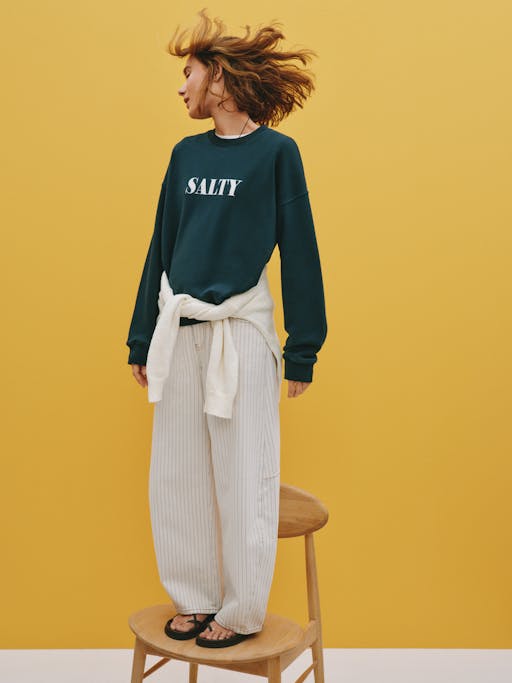 Bree Stripe Horseshoe Barrel Leg Jeans