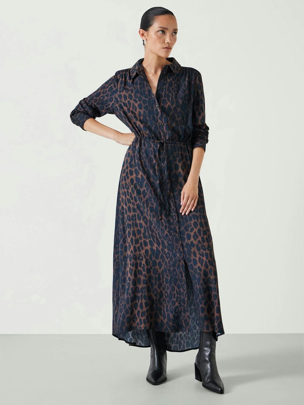 Rosey Leopard Midi Shirt Dress Rosey Leopard Midi Shirt Dress