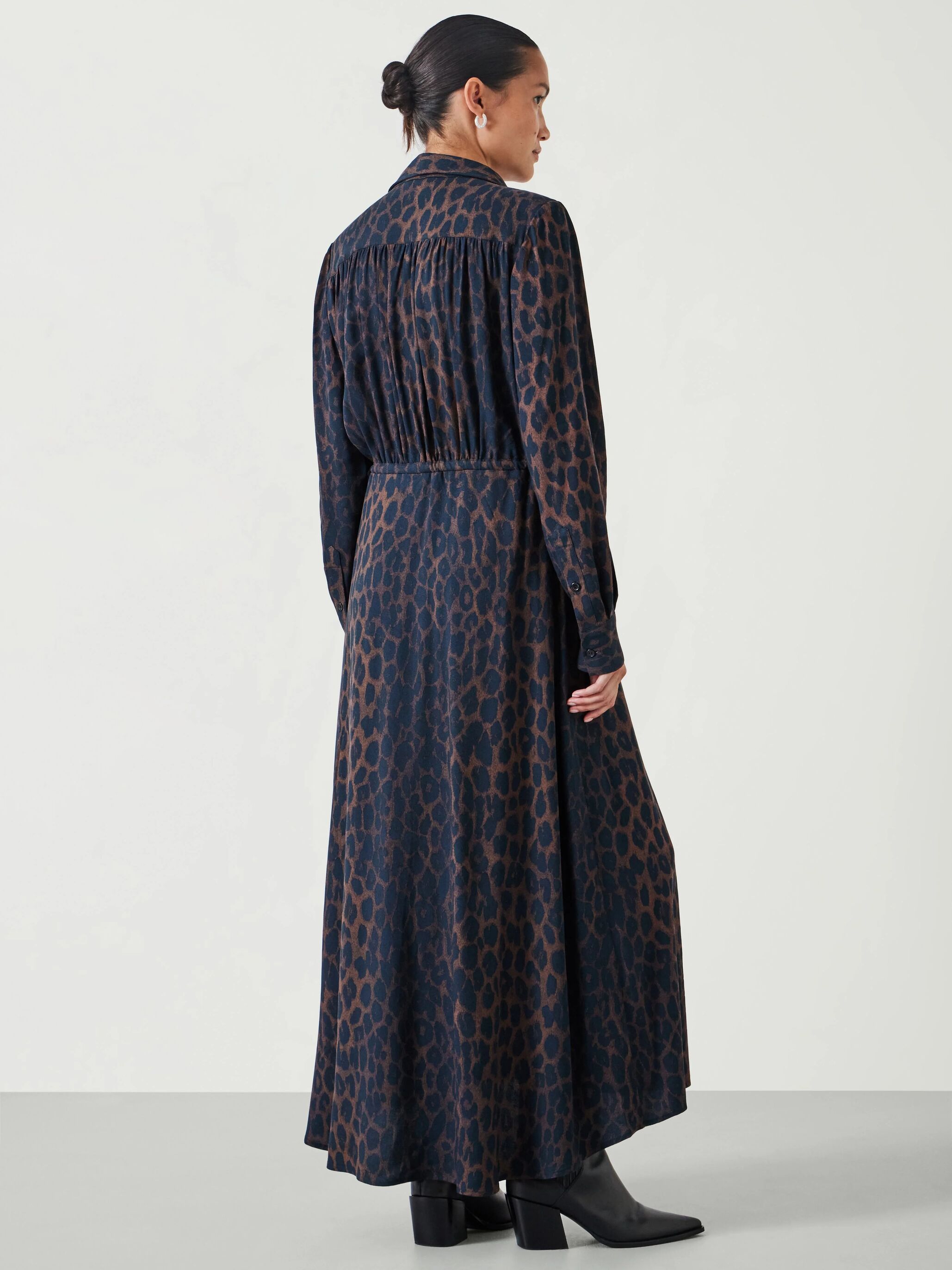 Rosey Leopard Midi Shirt Dress