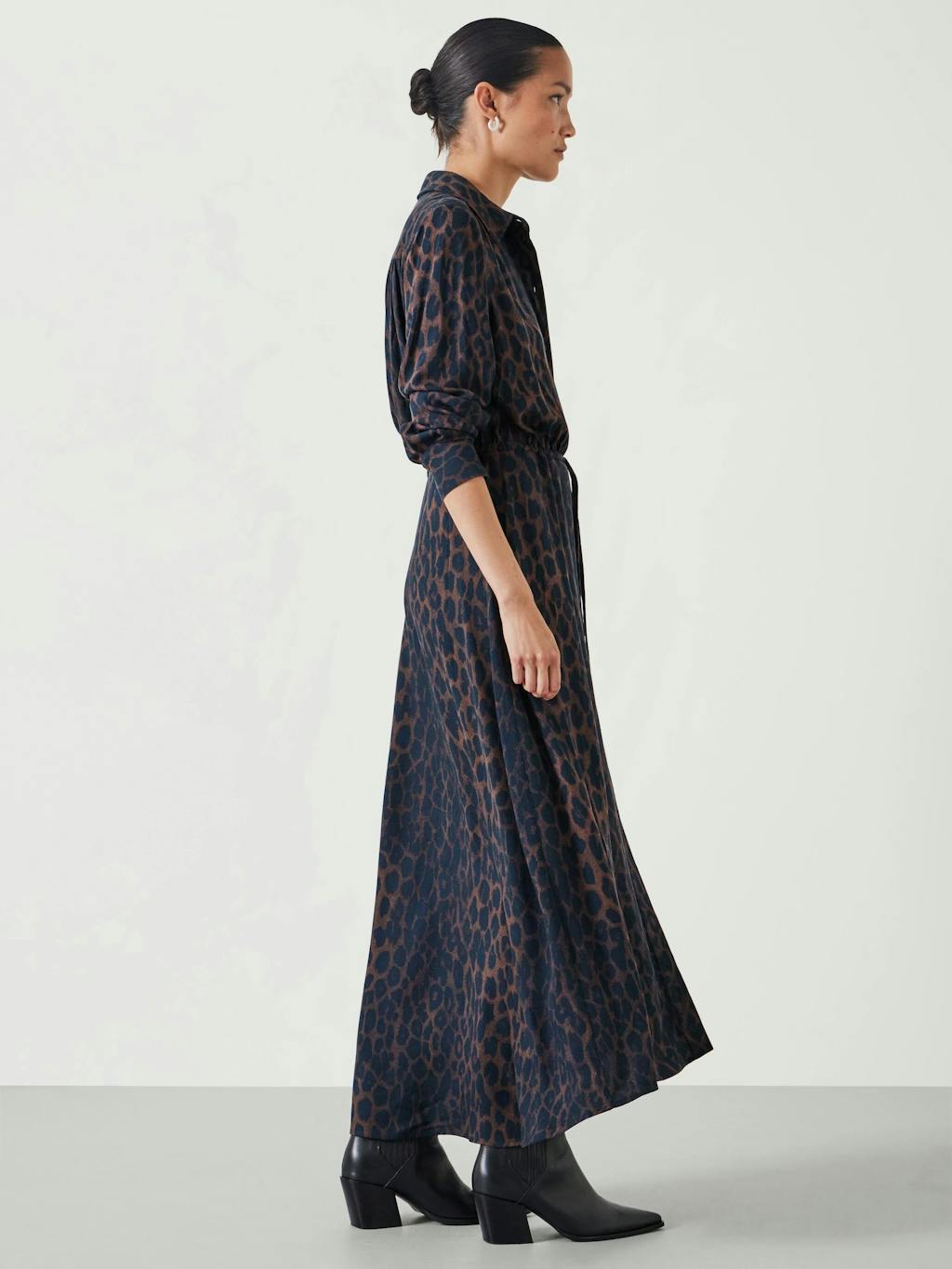 Rosey Leopard Midi Shirt Dress Rosey Leopard Midi Shirt Dress