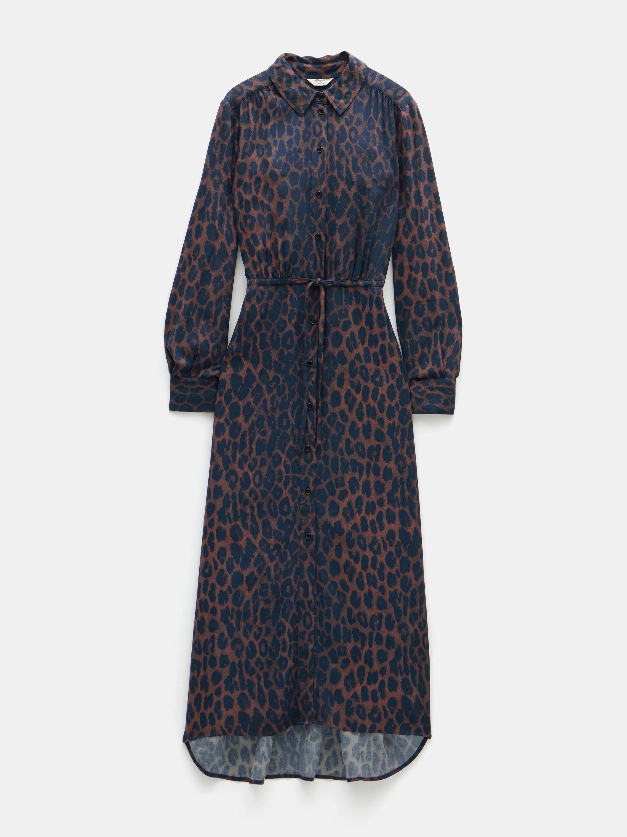 Rosey Leopard Midi Shirt Dress
