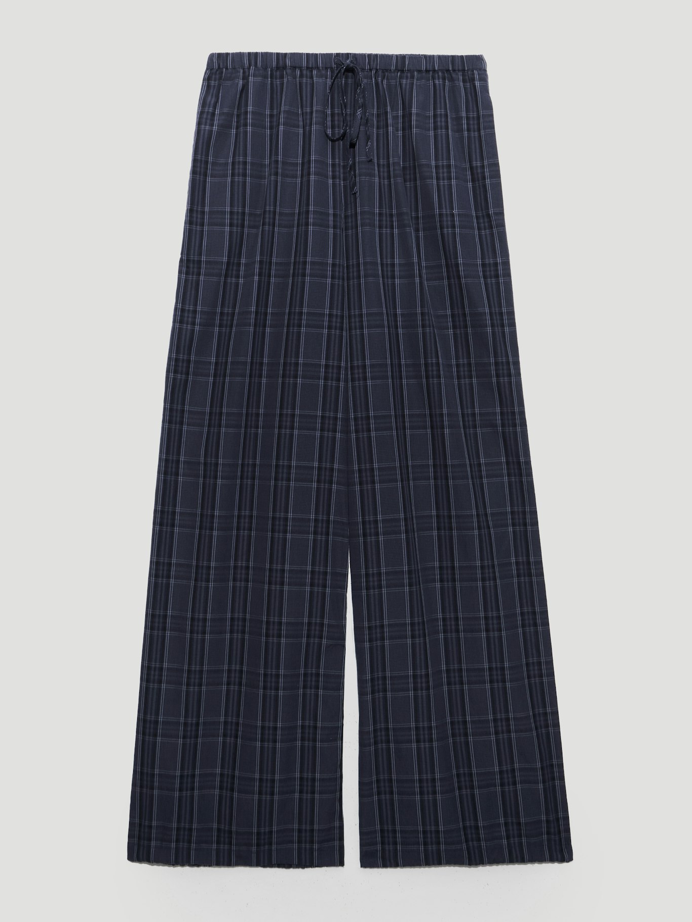 016020-4625-07 Axelle Check Wide Leg Cotton Blend Trouser