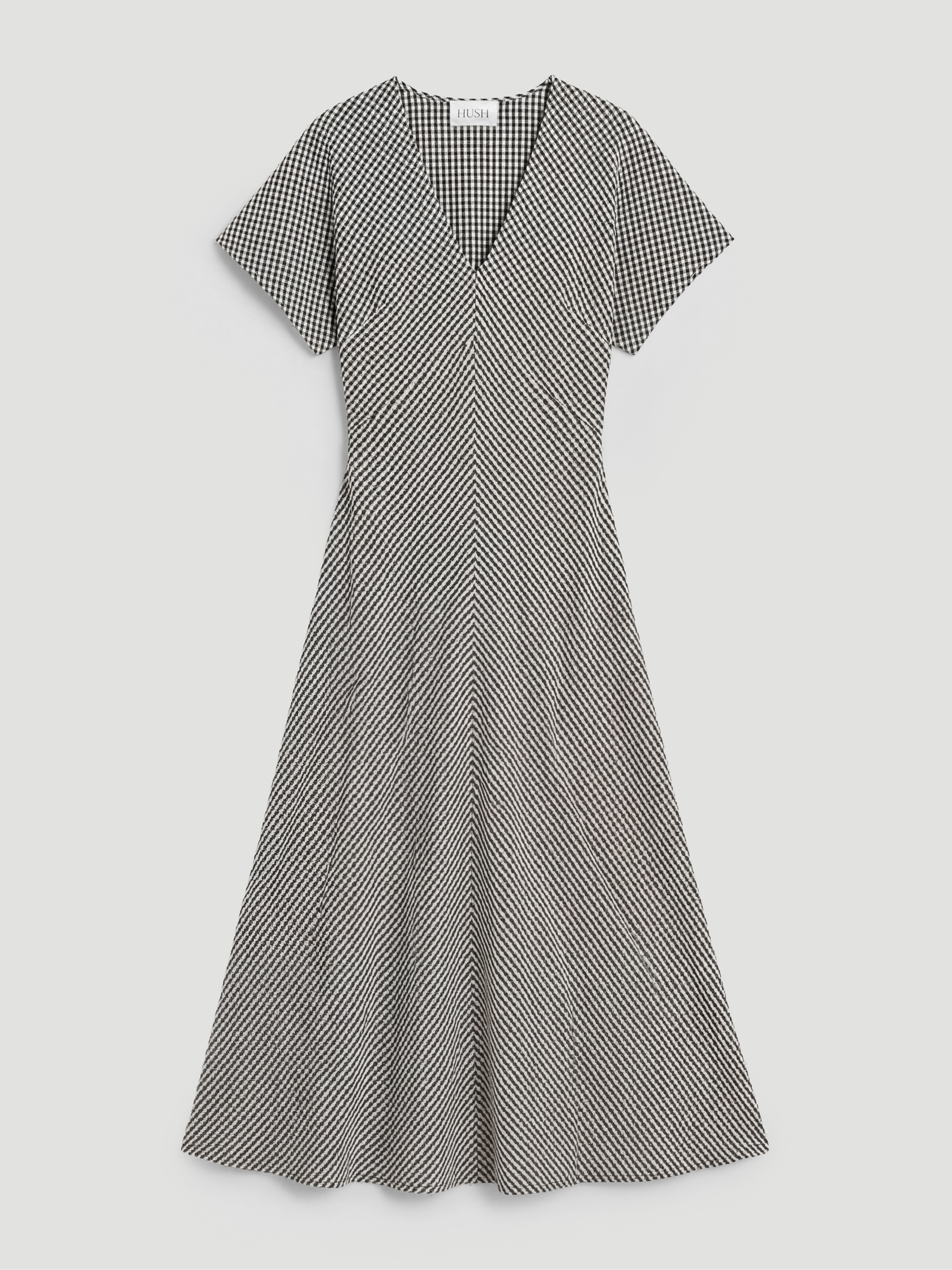 Grace Jersey Gingham Check V-Neck Maxi Dress