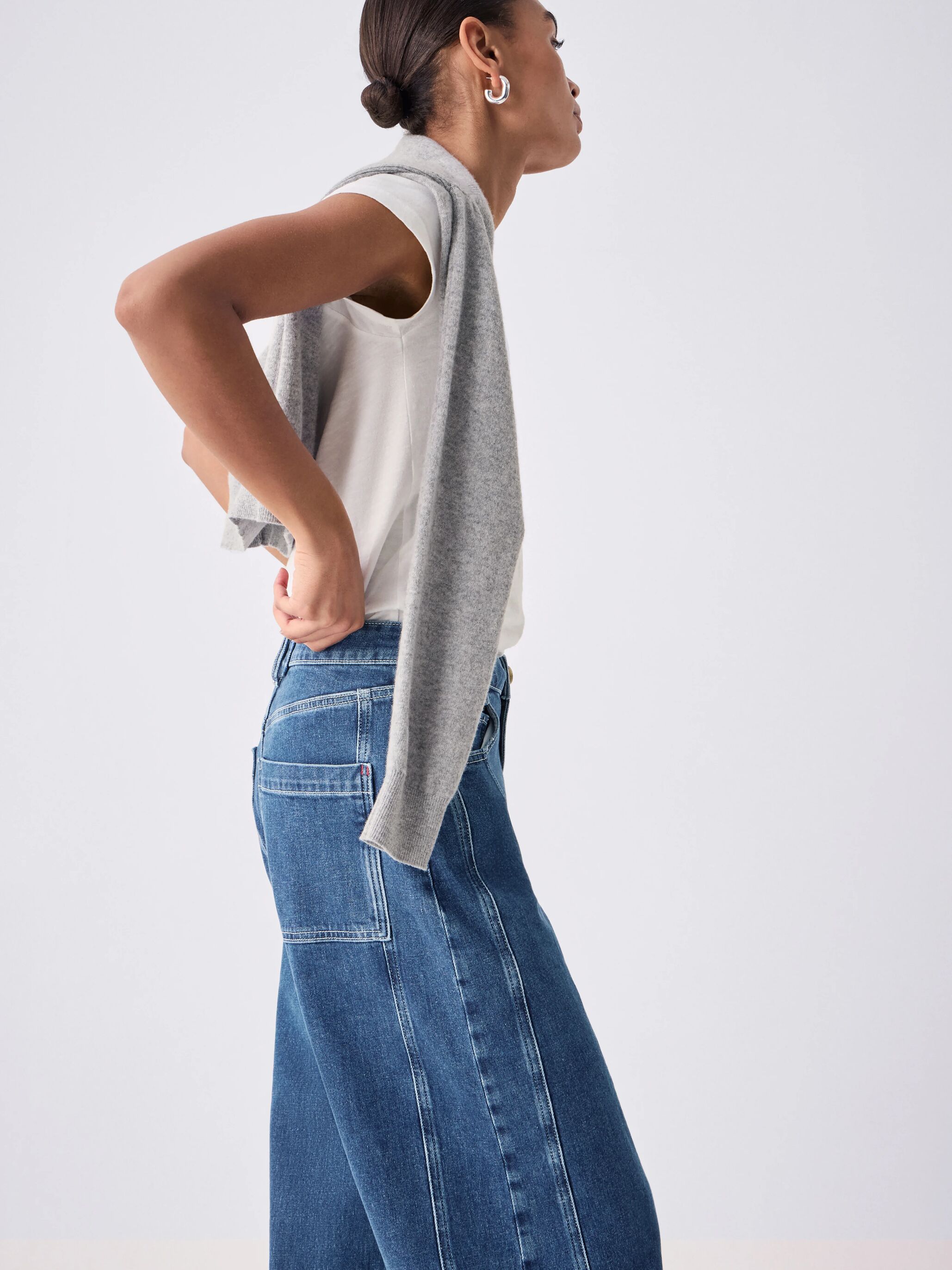 Bryce Seam Detail Barrel Leg Jeans