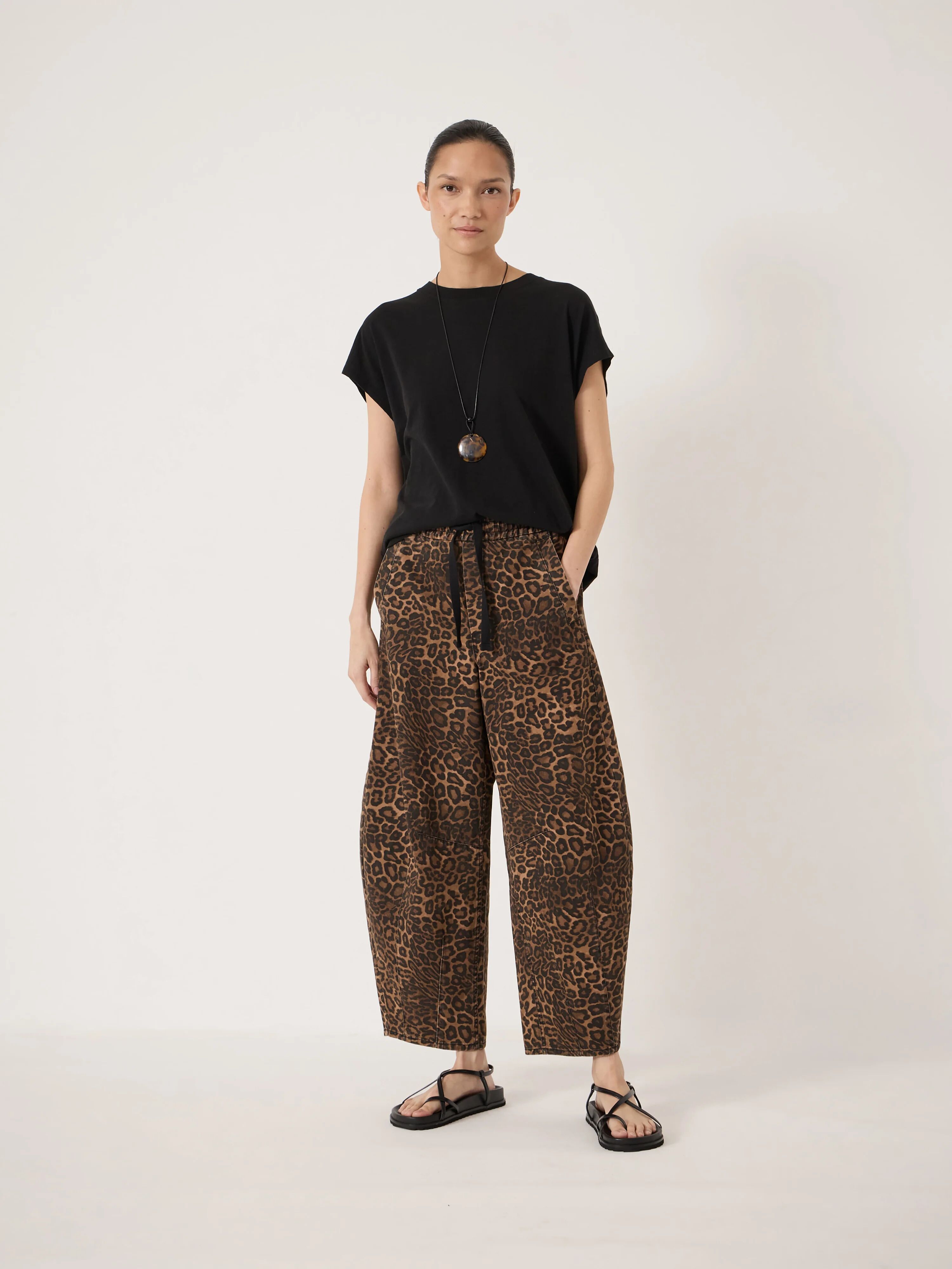Rina Pull On Barrel Leg Trousers