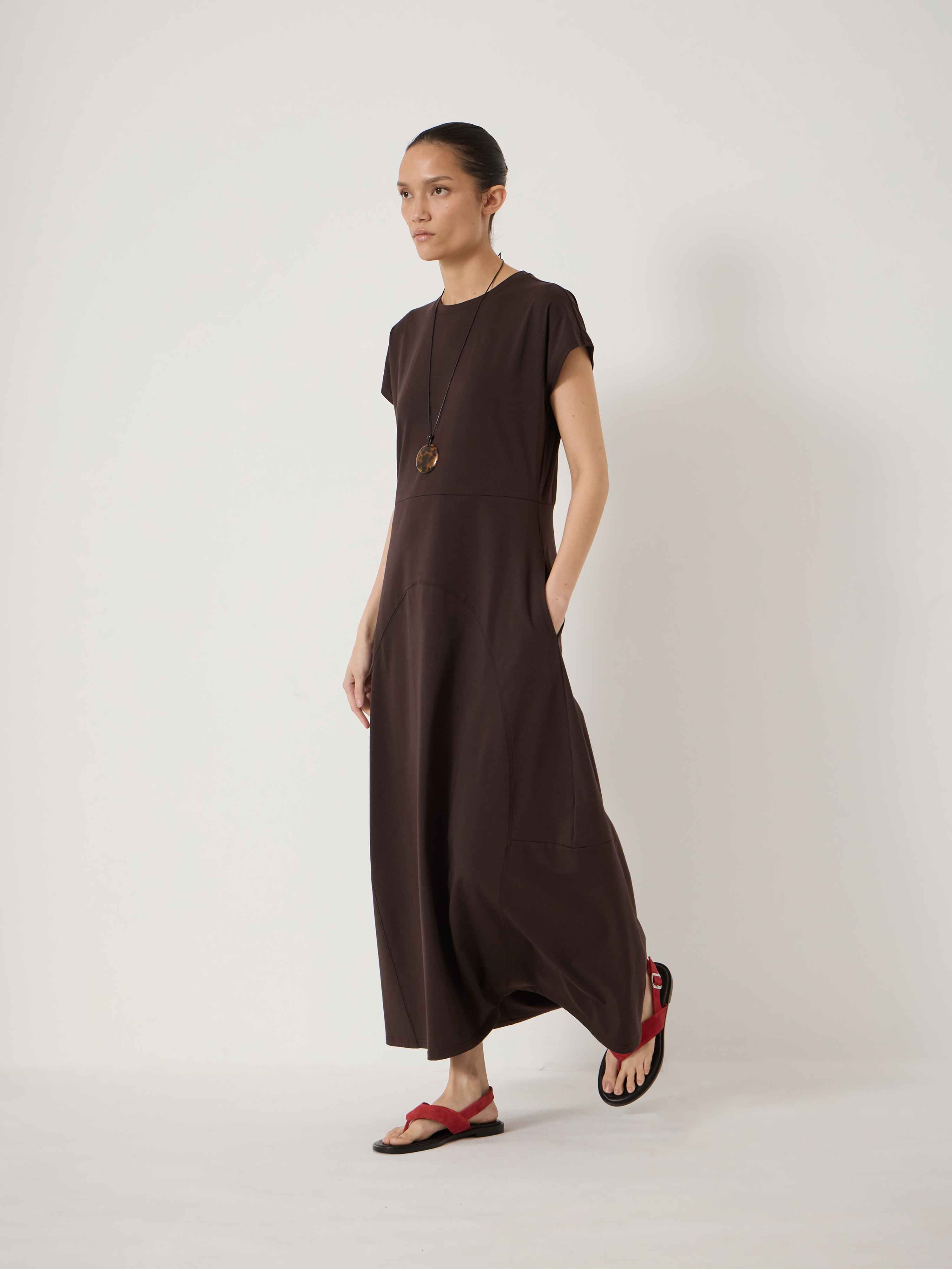 brown jersey dress for women Cap Sleeve Barrel Midi - Dark 60% Off RevK®'s ramblings: Blue, Black, Select Boot Size:43 Maxi dress in heavy