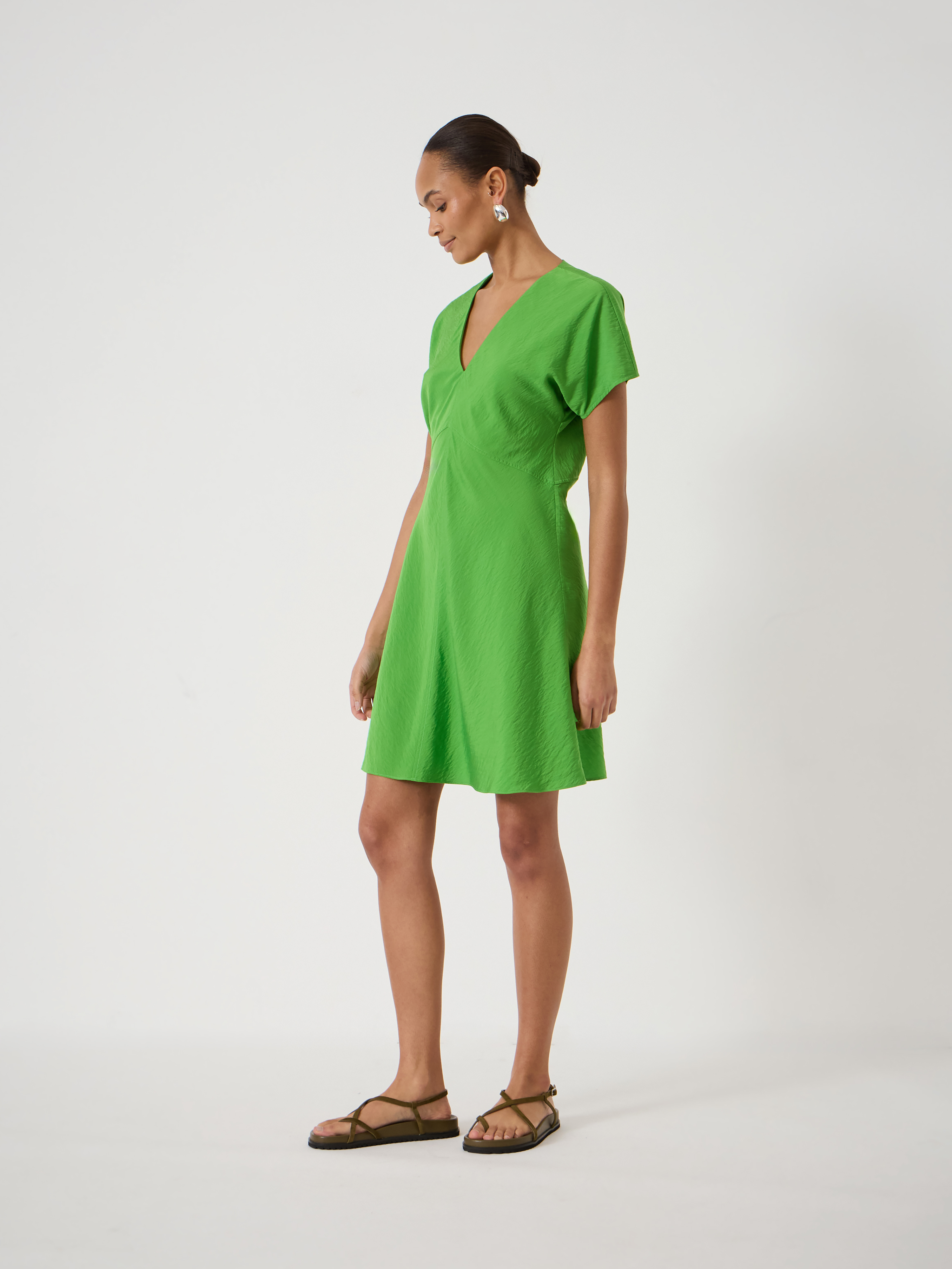 green rat and boa dress A-Line V-Neck Sage Green Pleated Short Homecoming Dress-Fancyvestido –  FancyVestido main image 1