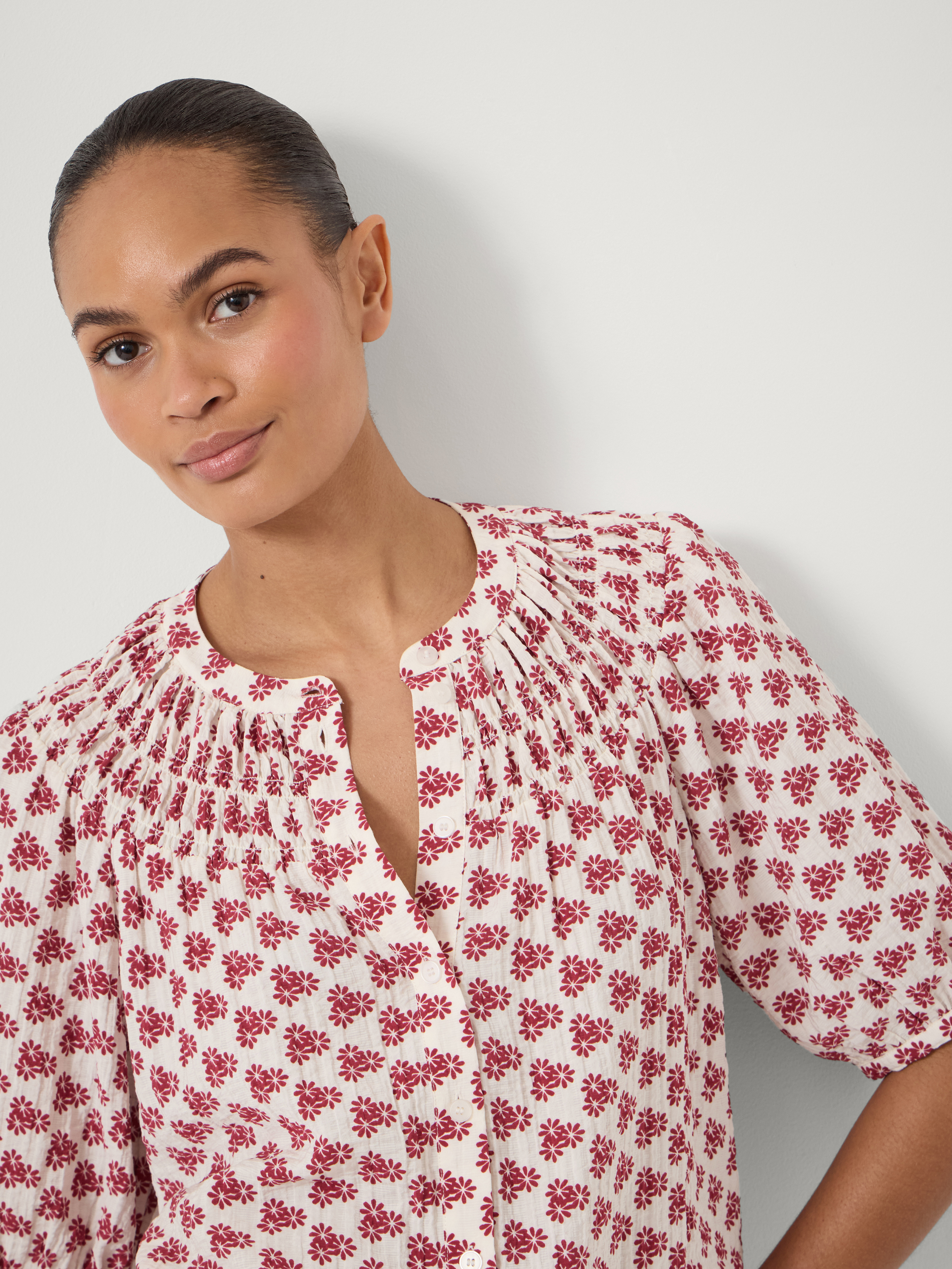 crinkle crinkle crinkle gather blouse