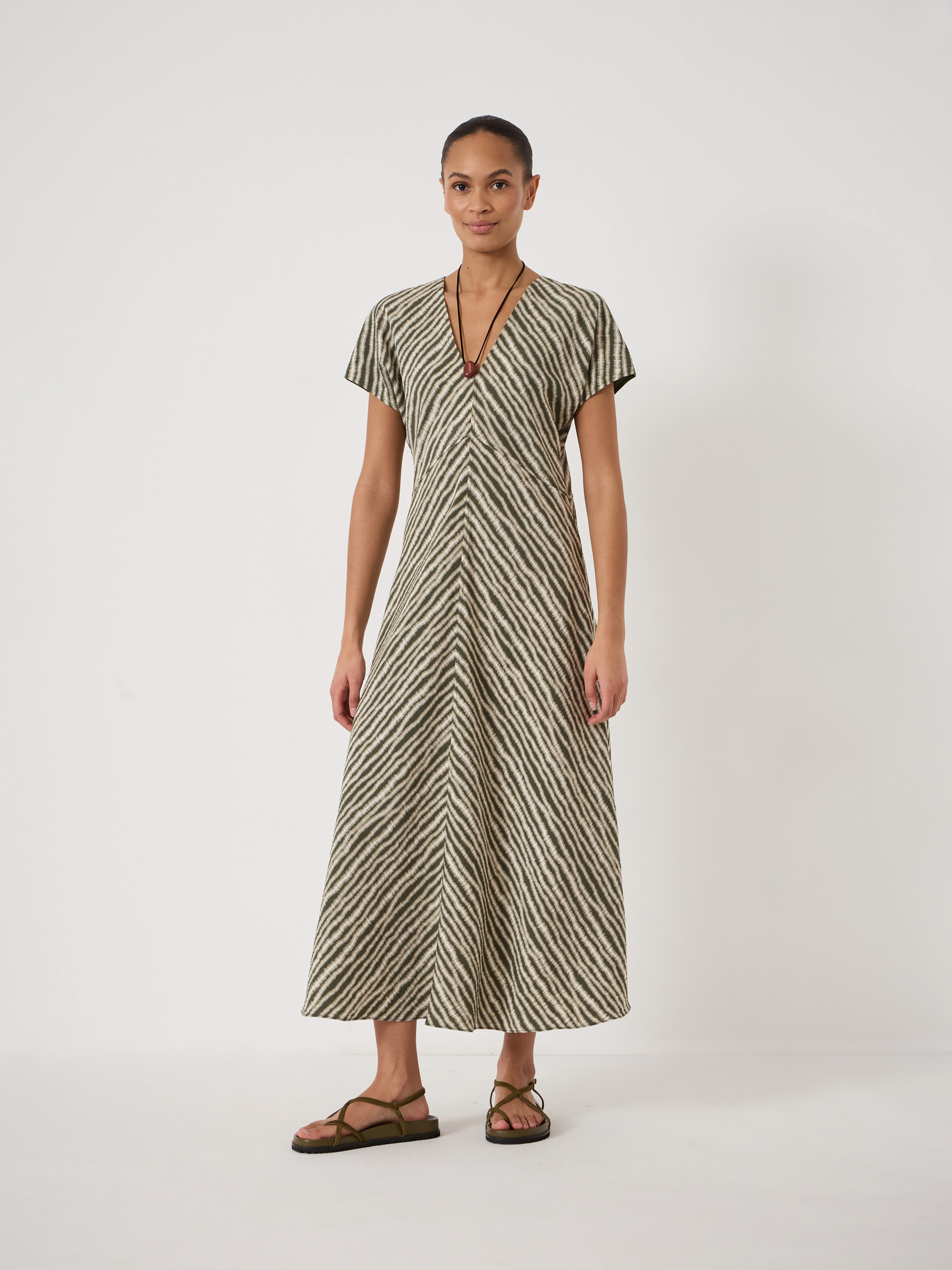 hush green dress Hush Women's Snake Print Maxi Dress | UK12