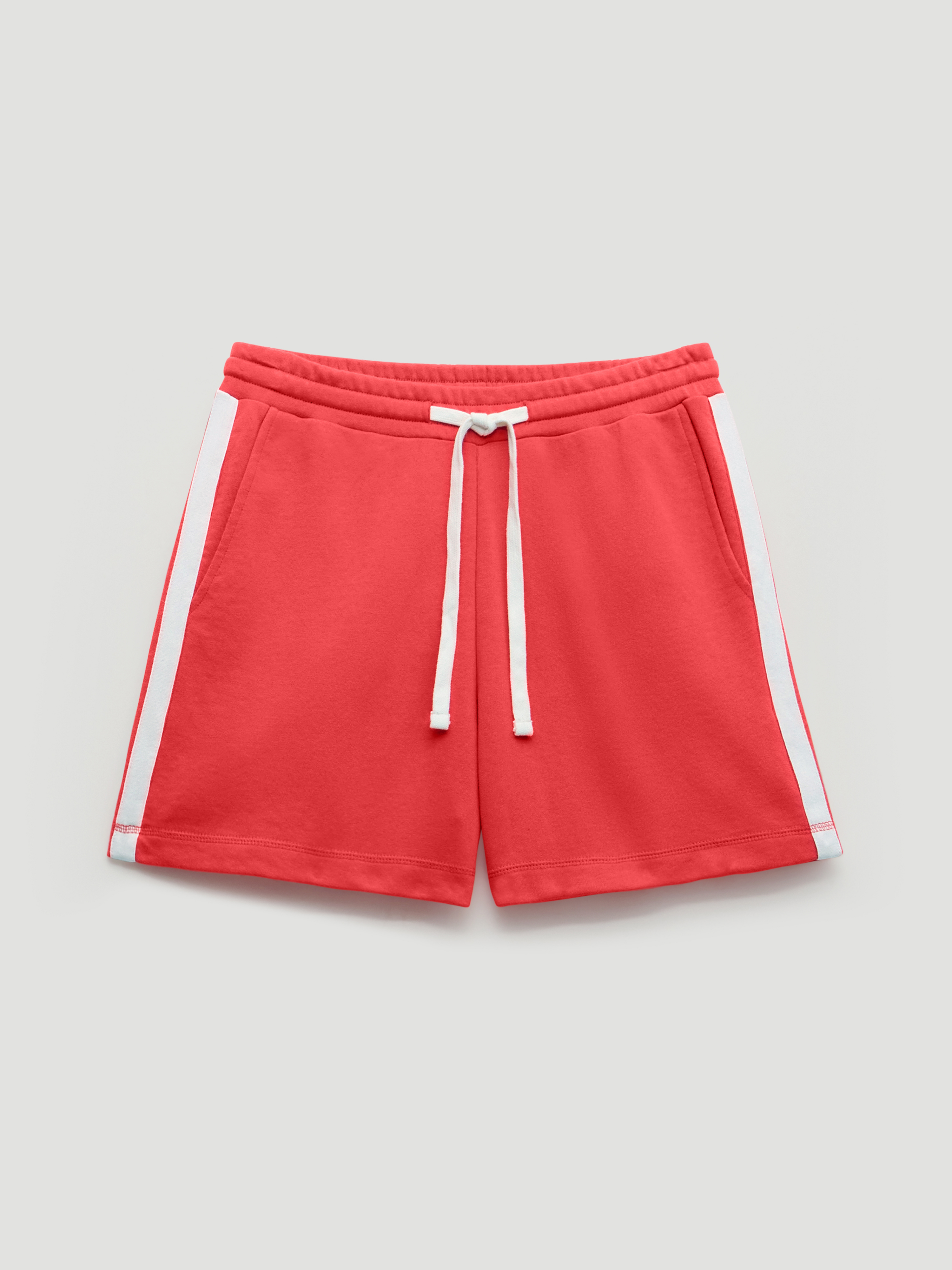 Mavis Cotton Drawstring Pull On Shorts - Vibrant Red | Hush