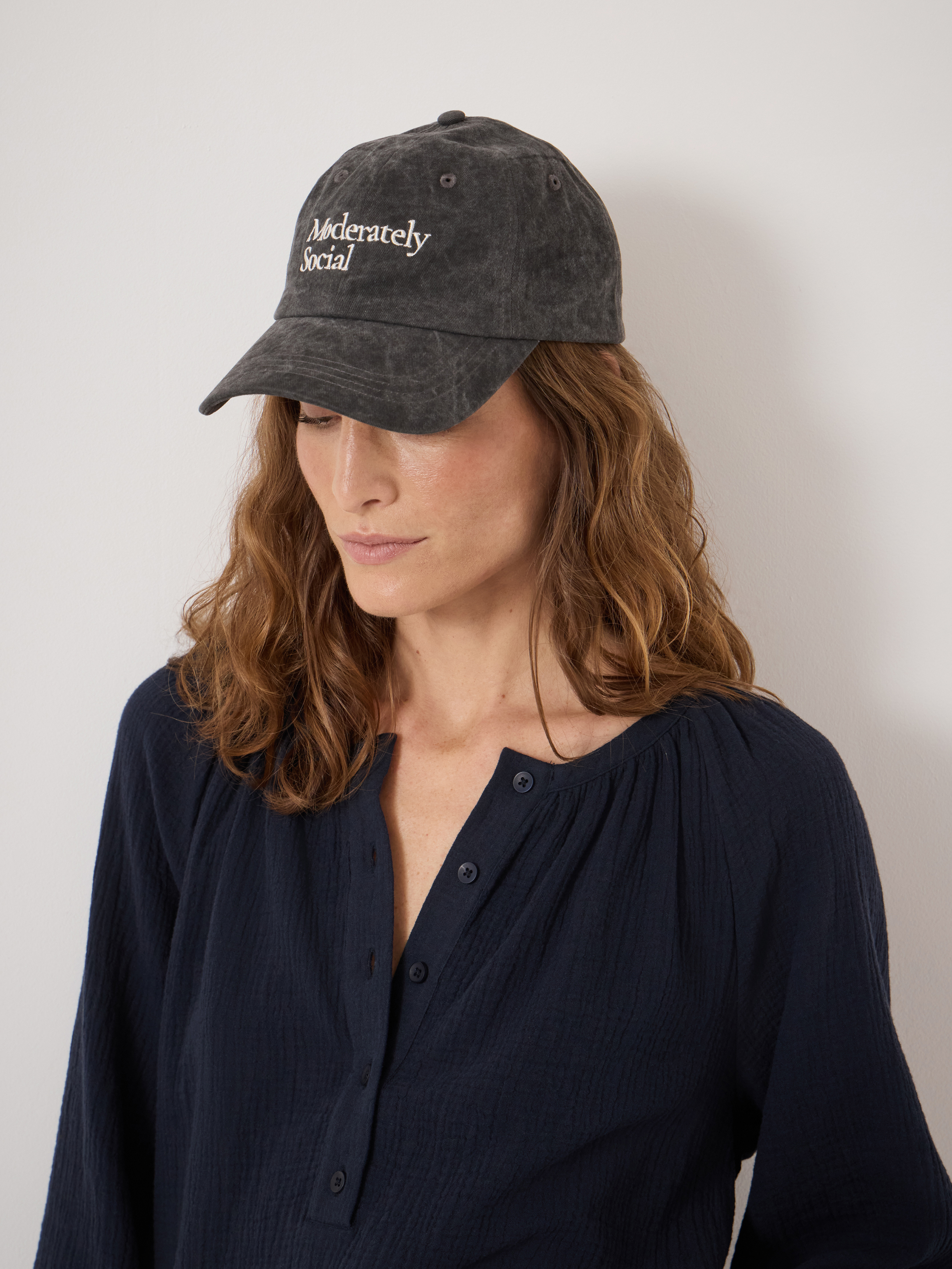 Moderately Social Cap | Washed Black | hush